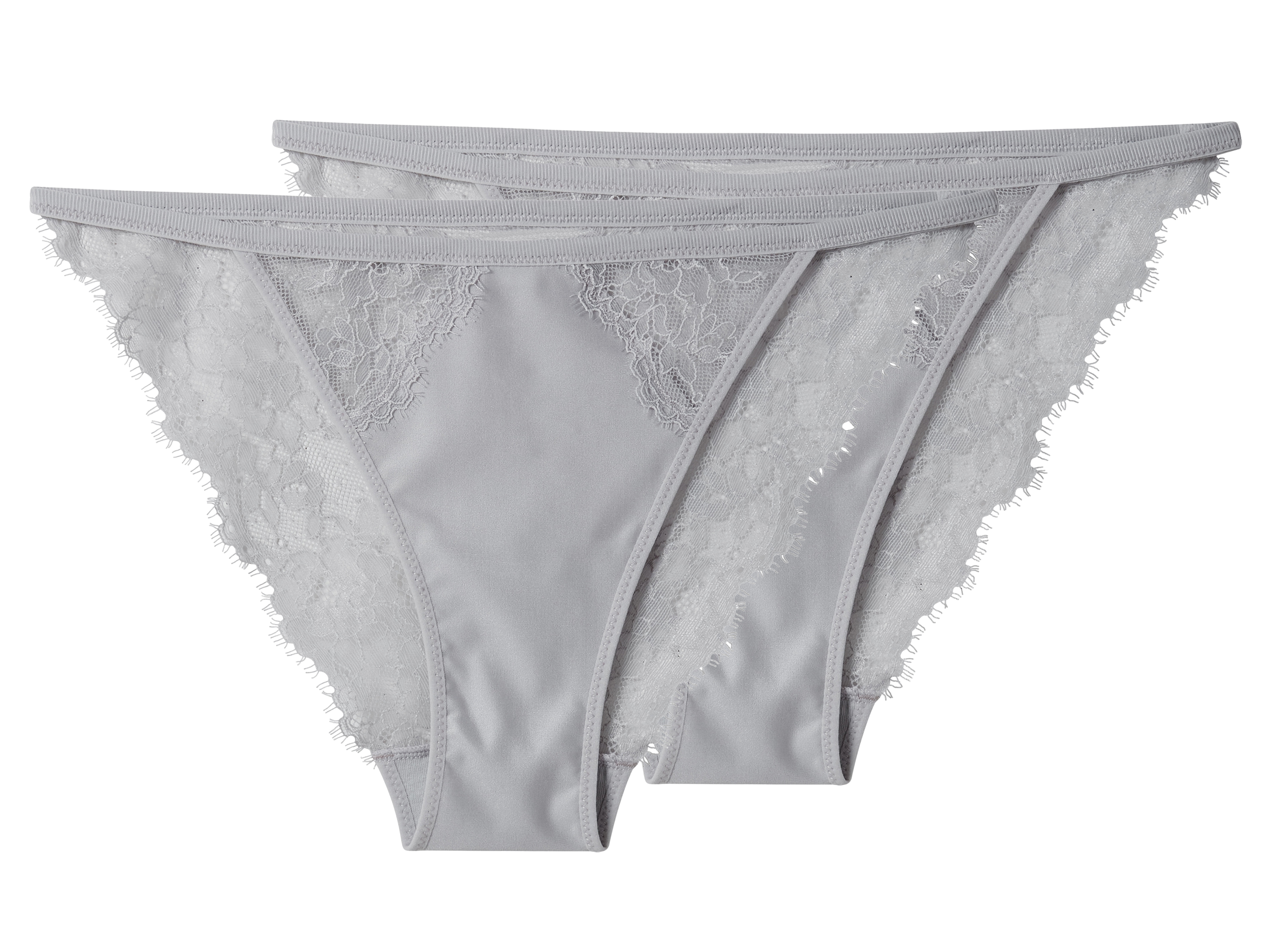 esmara® Dámské kalhotky s krajkou, 2 kusy (stříbrná, Xs(32/34))