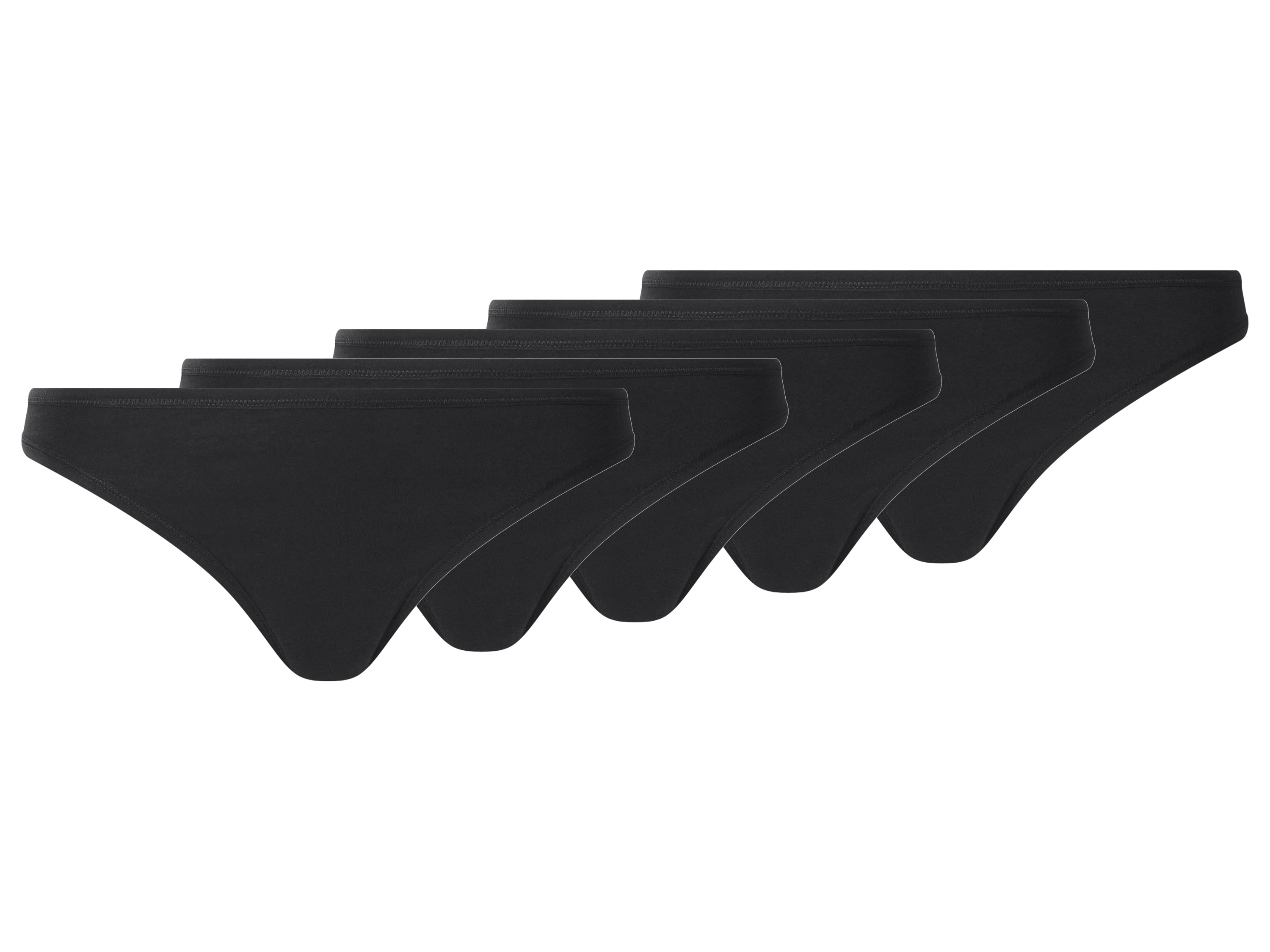 esmara® Dámské kalhotky Tanga, 5 kusů (černá, S(36/38))