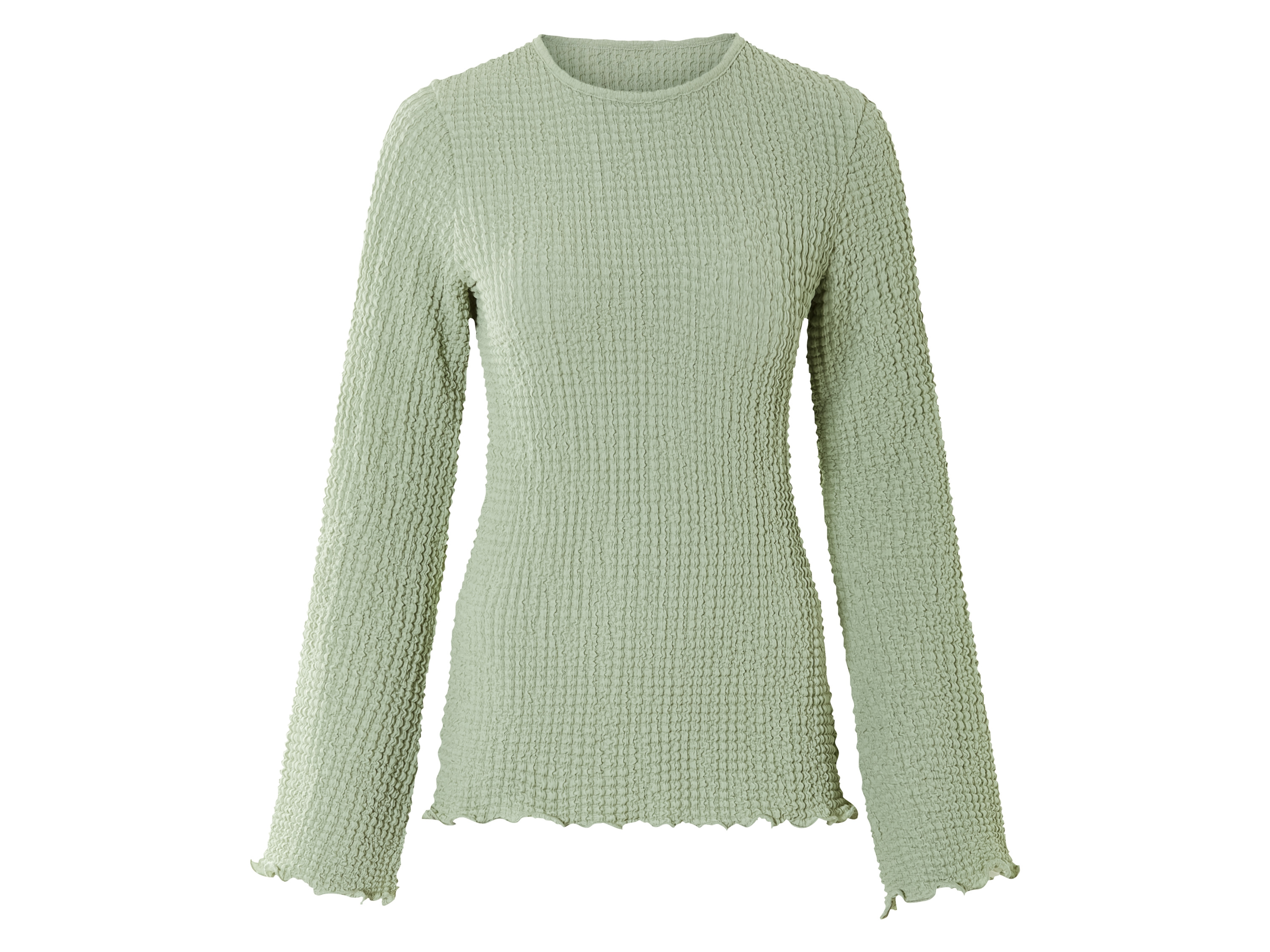 esmara® Dámské triko s dlouhými rukávy (zelená, L (44/46))