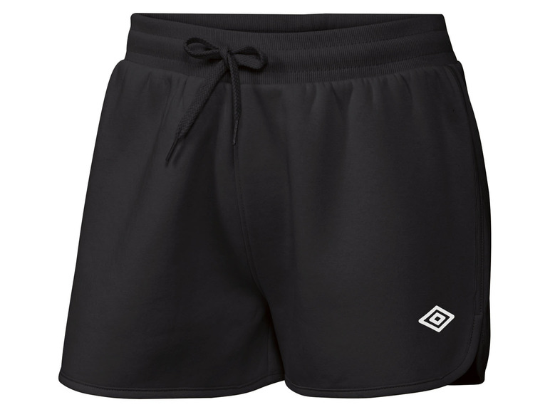 Černé sportovní šortky se stahovací šňůrkou a logem Umbro.