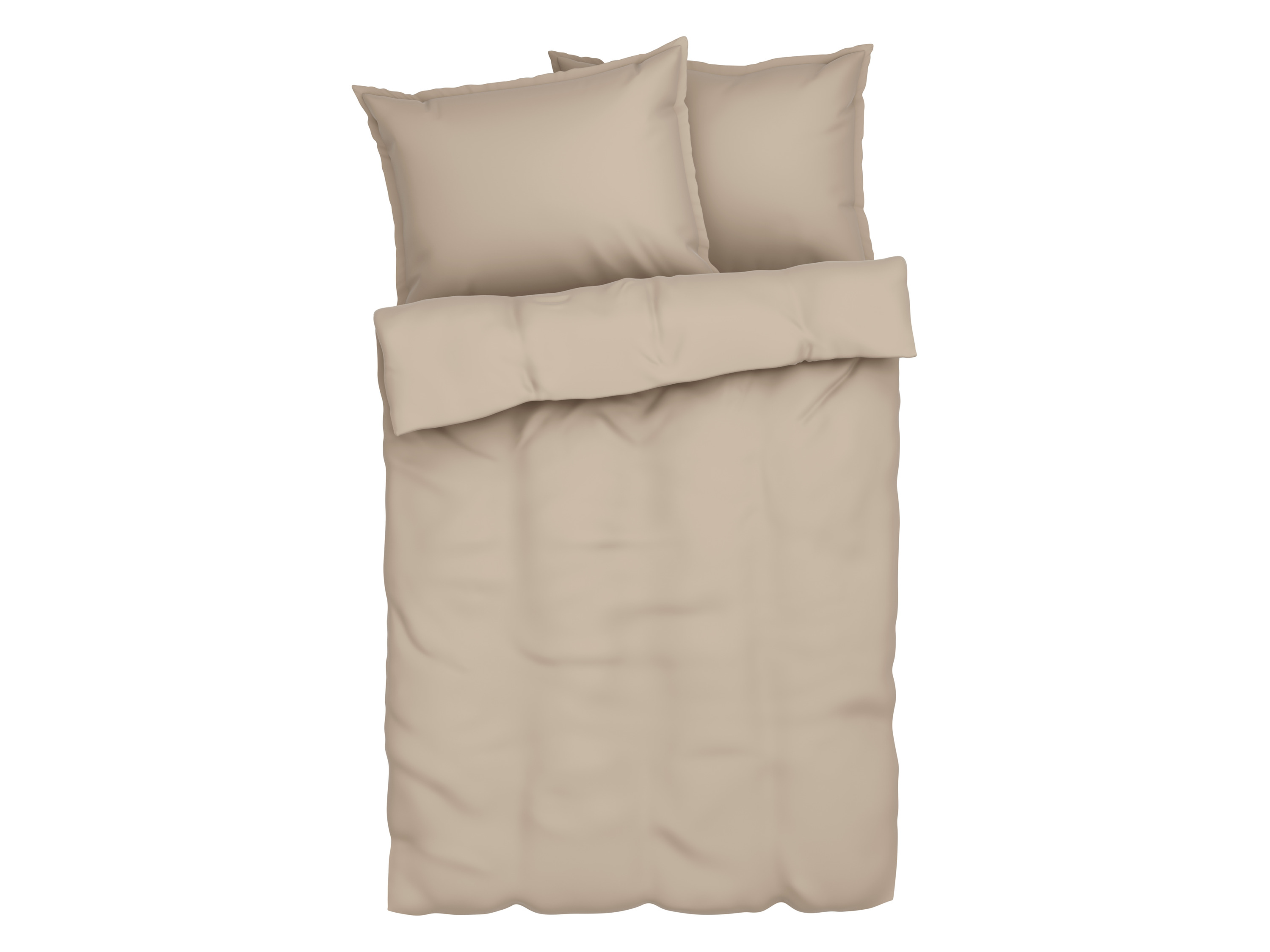 Livarno home Saténové ložní povlečení, 220 x 240 cm, 70 x 90 cm (béžová)