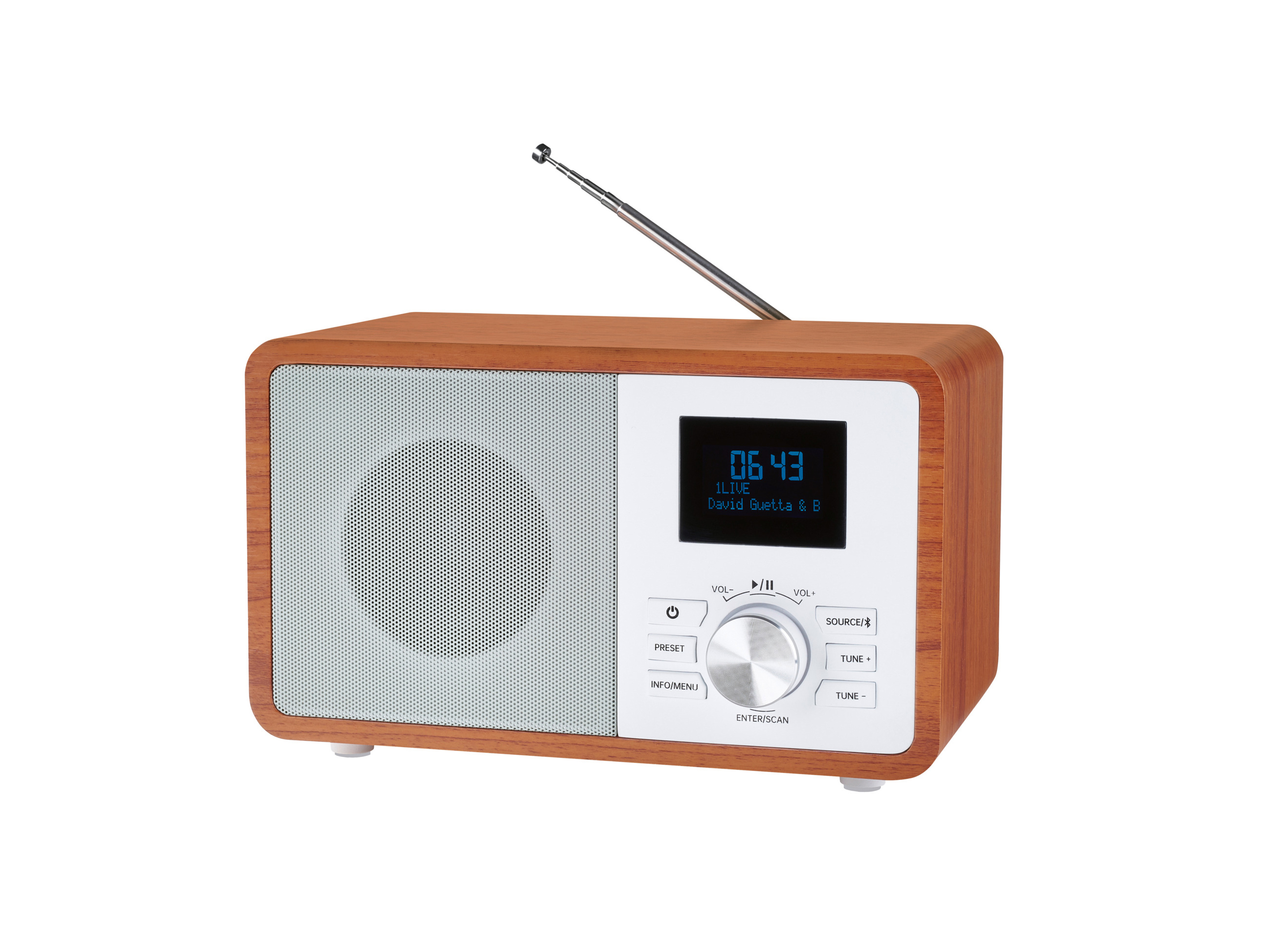 Tronic® Rádio Dab+/Fm s technologií Bluetooth® (bílá/hnědá)