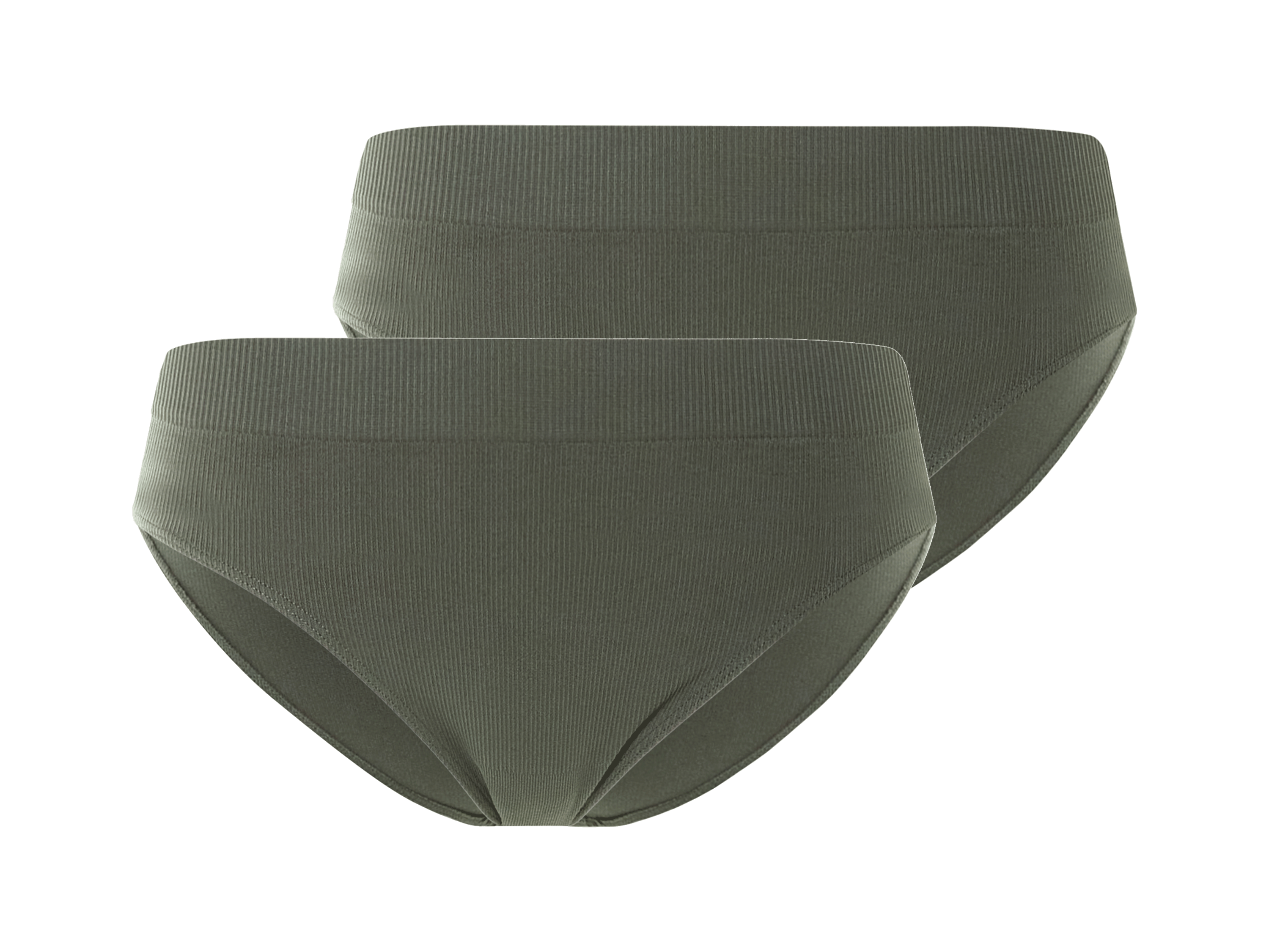 esmara® Dámské bezešvé kalhotky, 2 kusy (khaki, M(40/42))