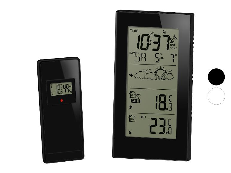 Digitální meteorologická stanice s hlavním displejem a mini konzolou.