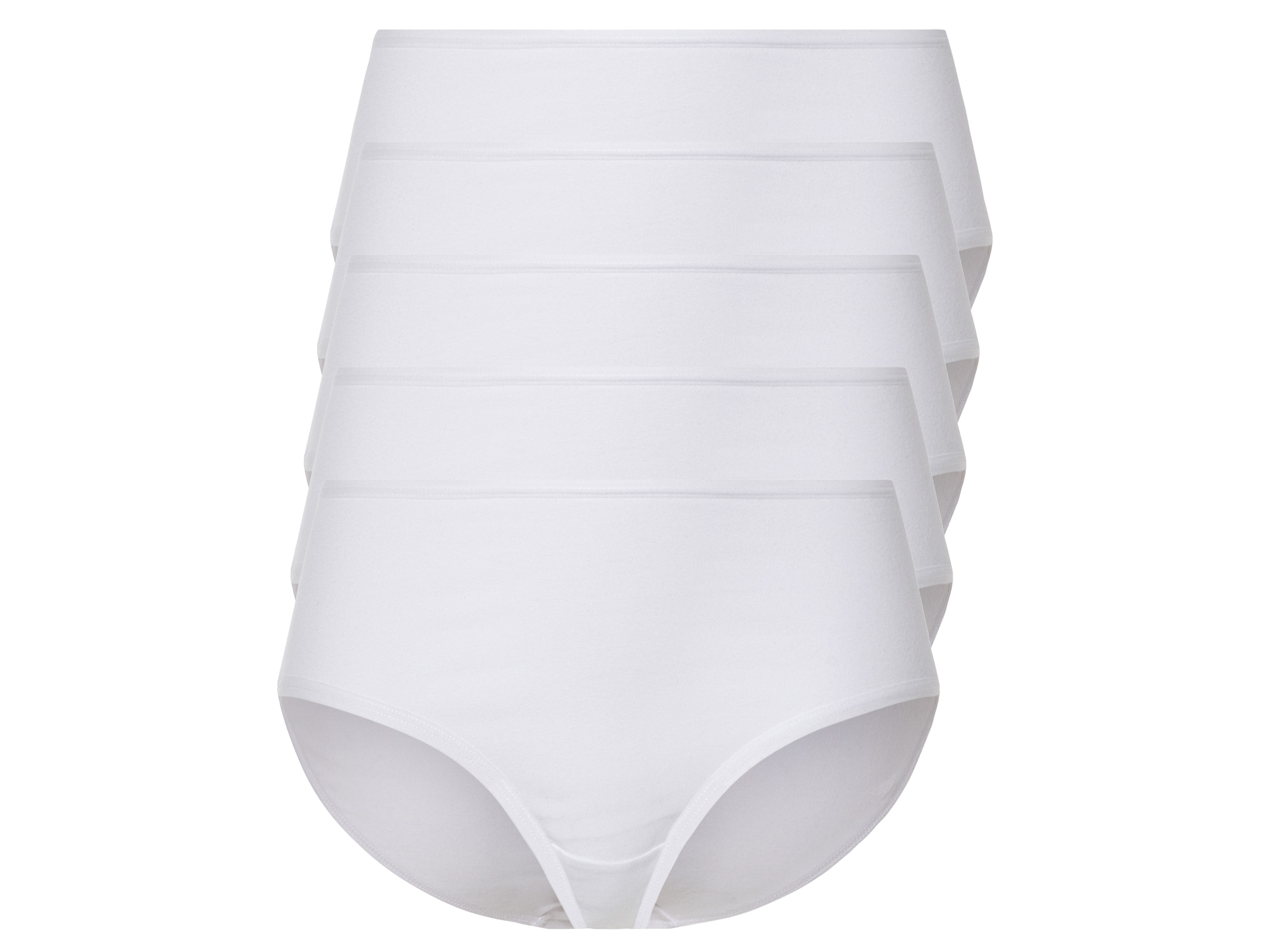 esmara® Dámské kalhotky s vysokým pasem s BIO bavlnou, 5 kusů (S (36/38), bílá)