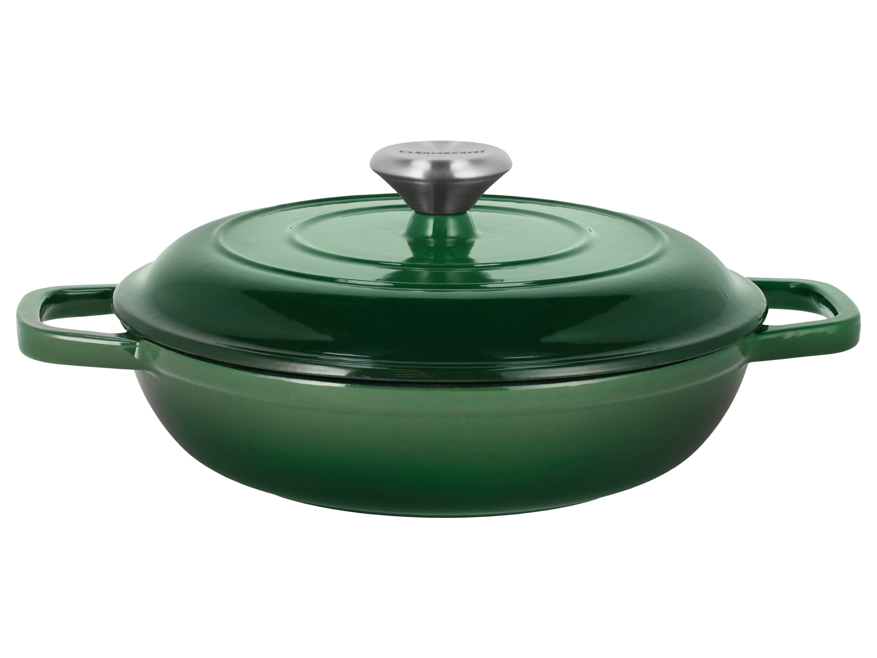 Silvercrest® Litinová servírovací pánev Premium, Ø 25 cm / 2,4 l (zelená)