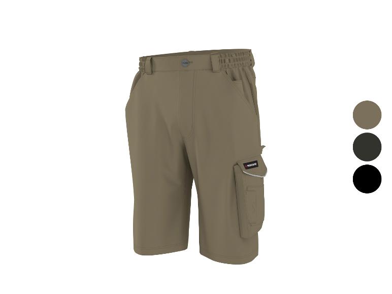 PARKSIDE khaki cargo šortky s elastickým pasem a boční kapsou.