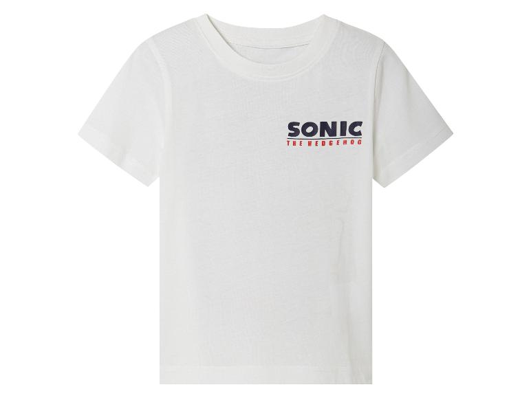 Bílé tričko s krátkým rukávem Sonic the Hedgehog.