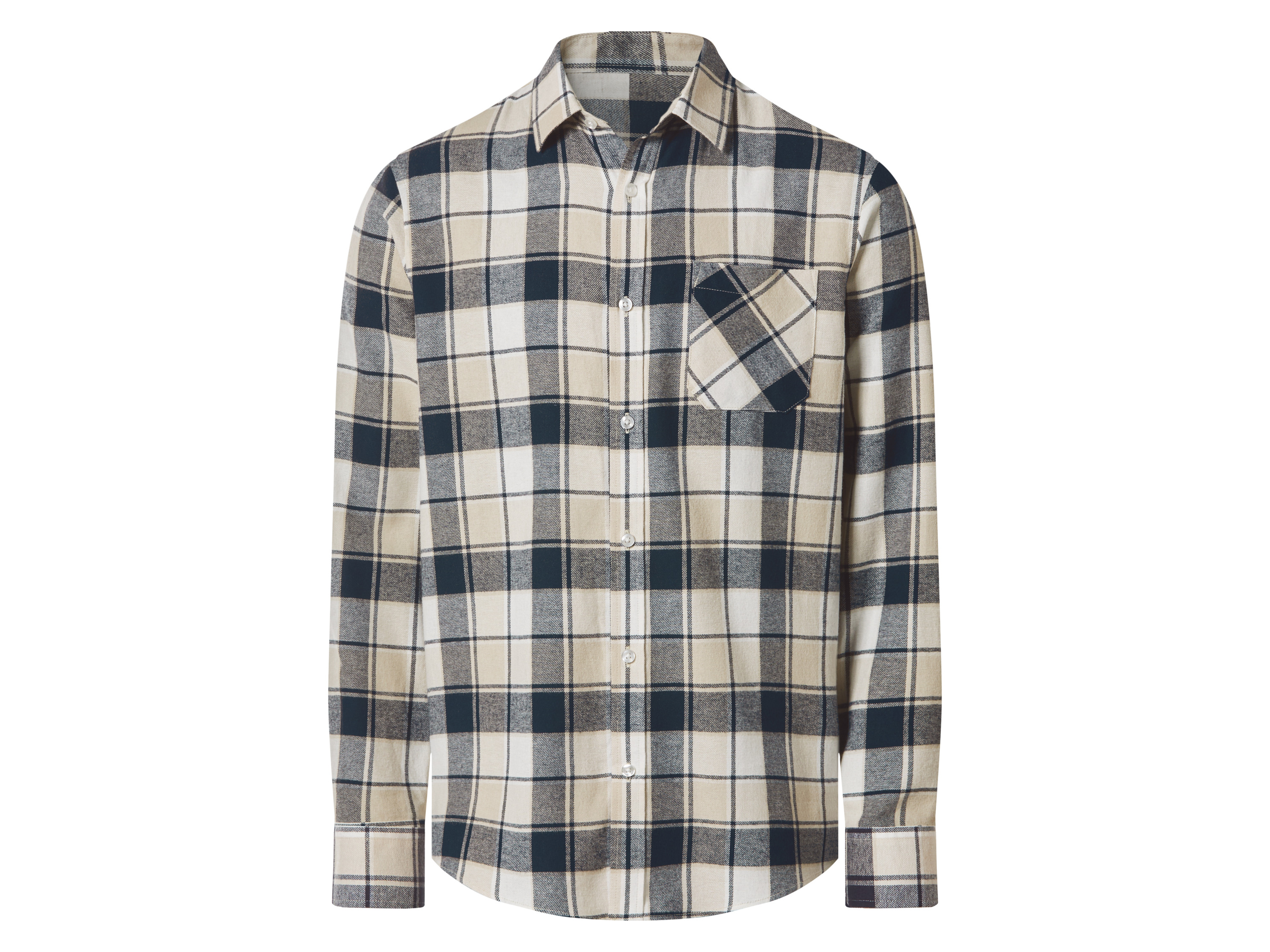 Esmara Men Pánská volnočasová flanelová košile (béžová kostkovaná, Xl(43/44))