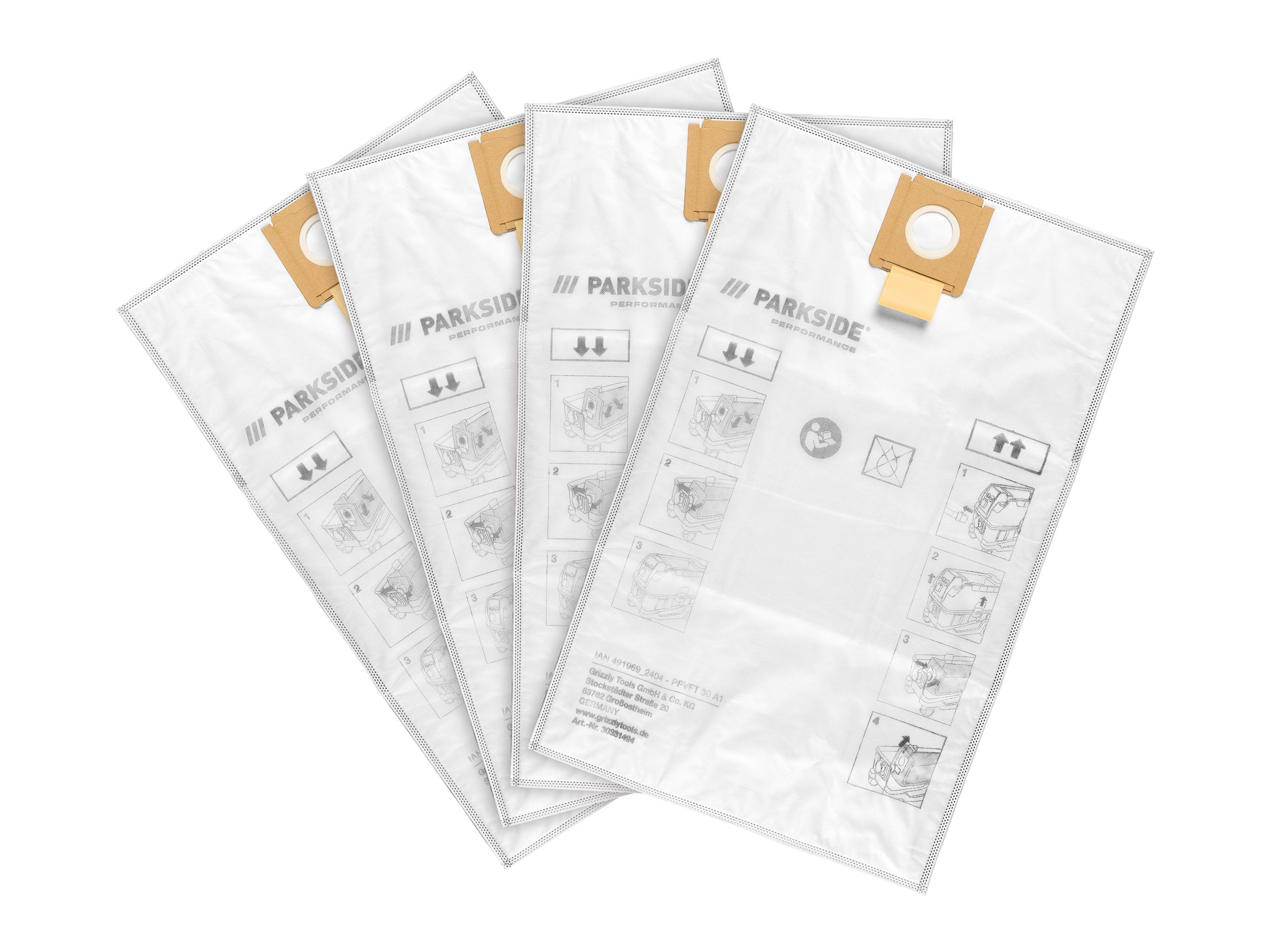 Parkside Performance® Filtrační sáčky z netkané textilie Ppvft 30 A1, 4dílná sada