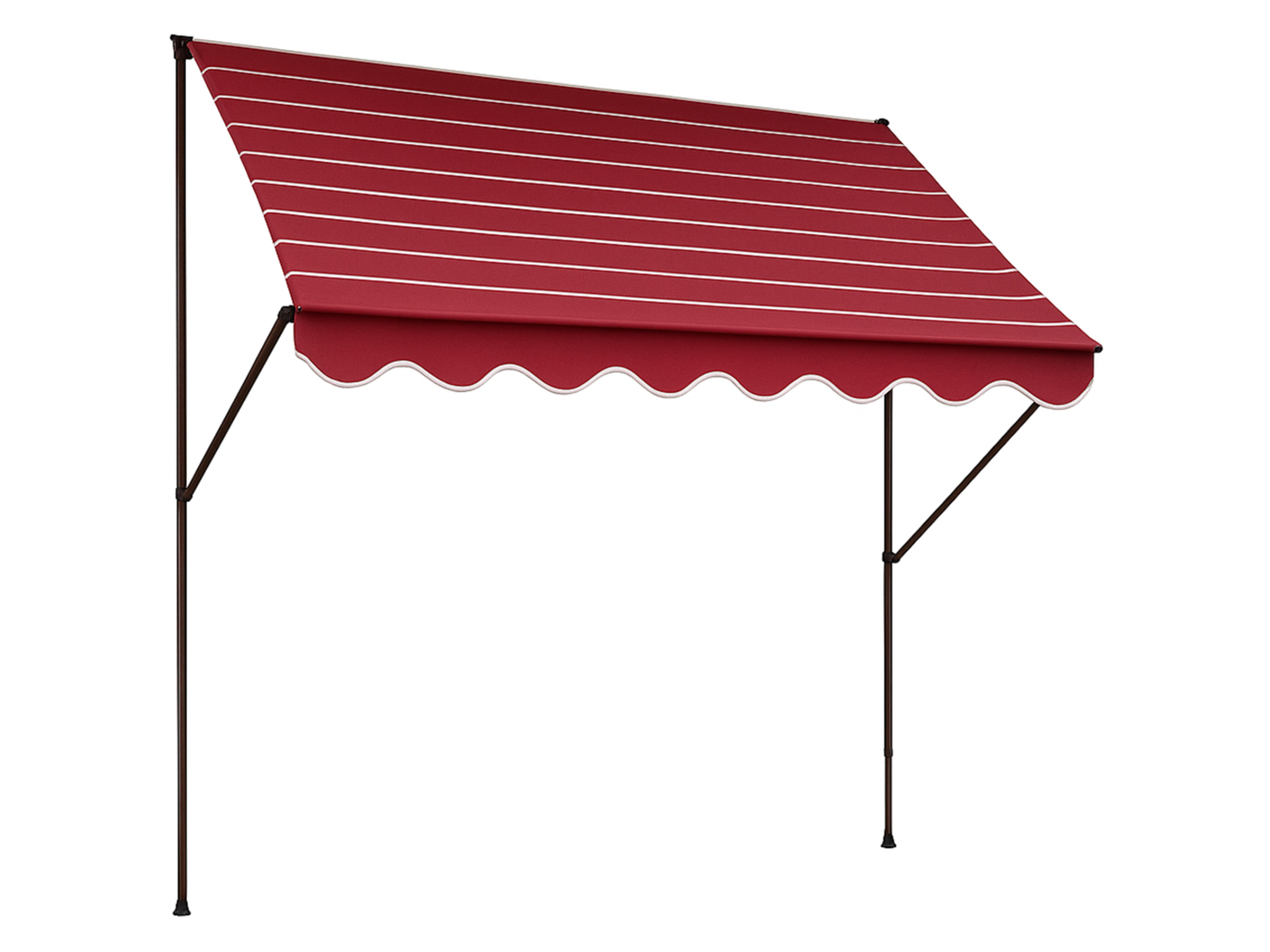 Upínací markýza Angerer (bordó s béžovými pruhy, 150 cm)