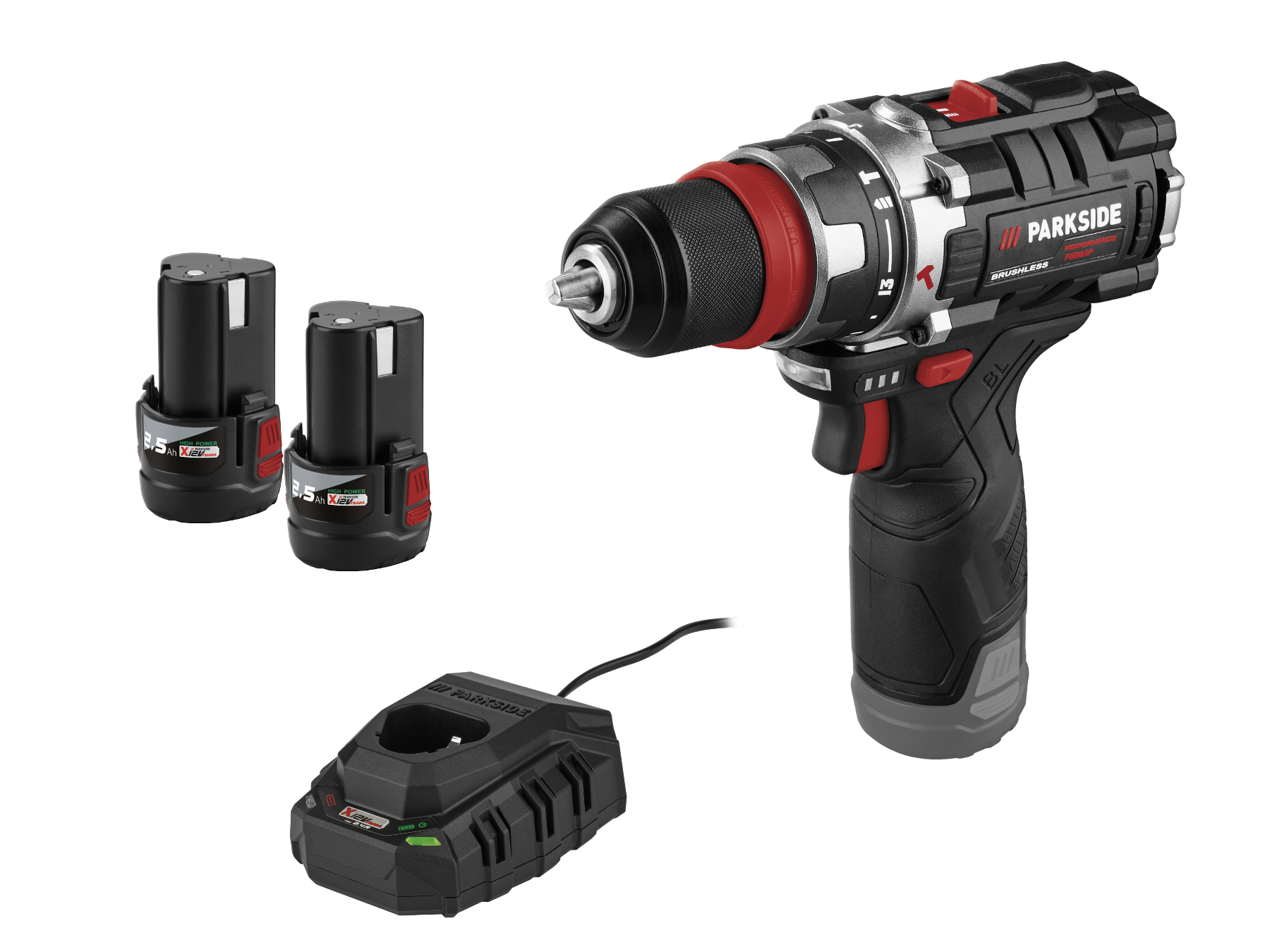 Parkside Performance® Aku příklepová vrtačka Psbsap 12 A1, 2x 2,5 Ah