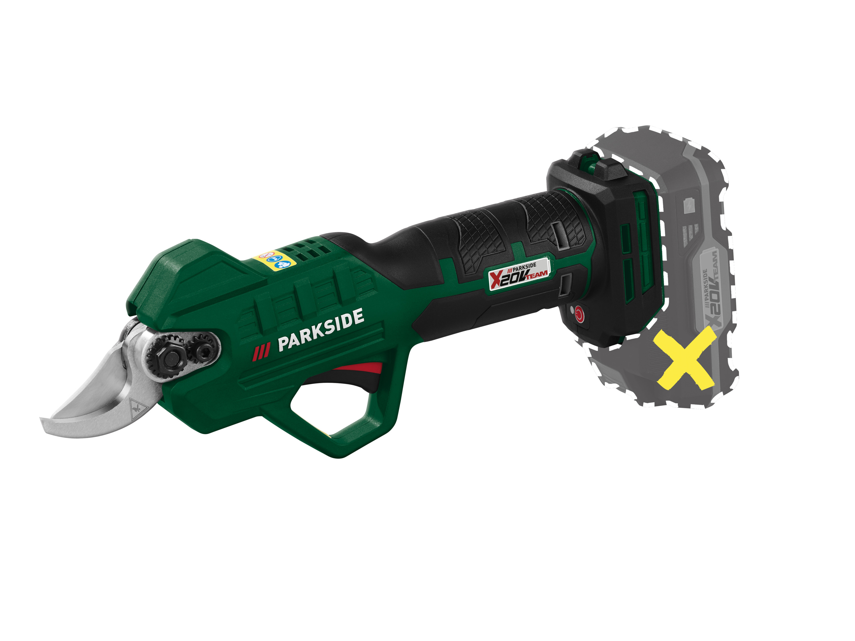 Parkside® Aku nůžky na větve Paas 20-Li B1 – bez akumulátoru a nabíječky