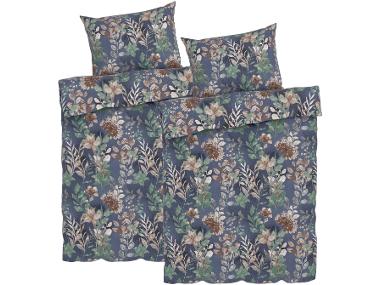 Sada ložního povlečení z mikrovláknitého saténu, 140 x 200 cm, 70 x 90 cm, listy, 2dílná