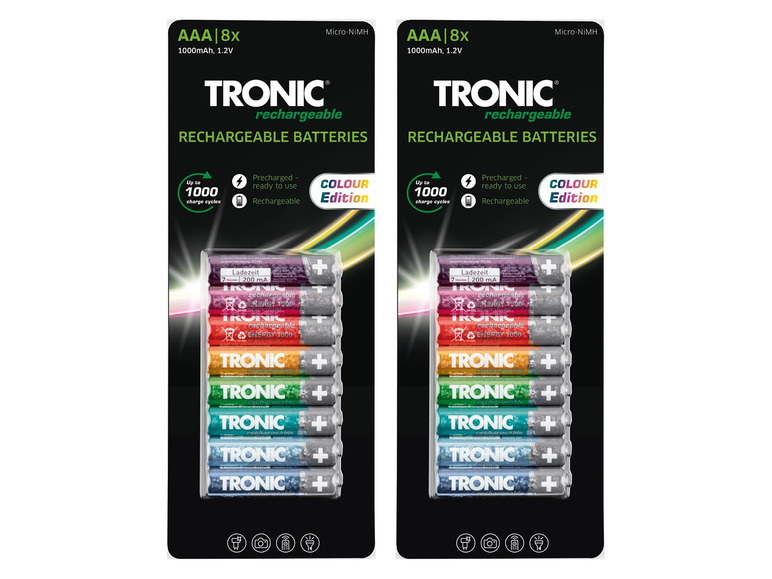  Zobrazit na celou obrazovku TRONIC® Nabíjecí baterie Ni-MH Ready 2 Use AAA, 2x 8 kusů - Obrázek 1