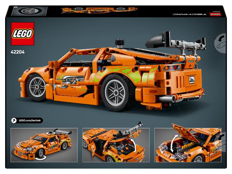 LEGO Technic 42204 krabice s oranžovým autem Fast & Furious.