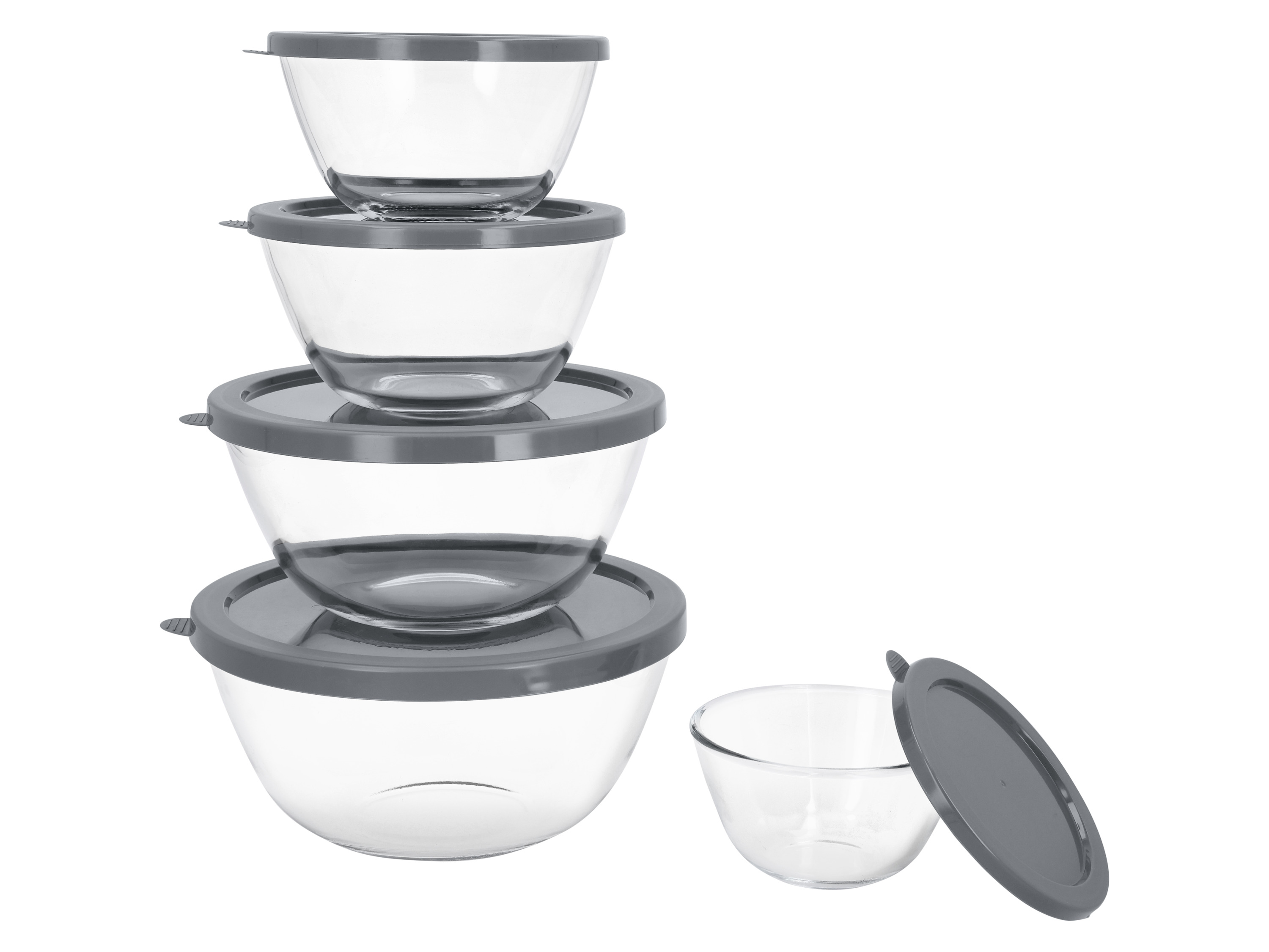 Silvercrest® Sada skleněných misek, 5dílná (transparentní)