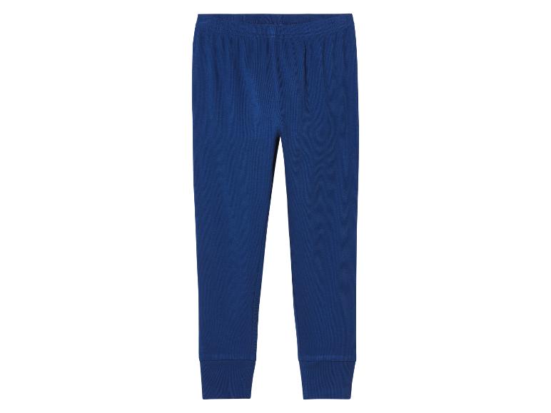 Tmavě modré dětské kalhoty.