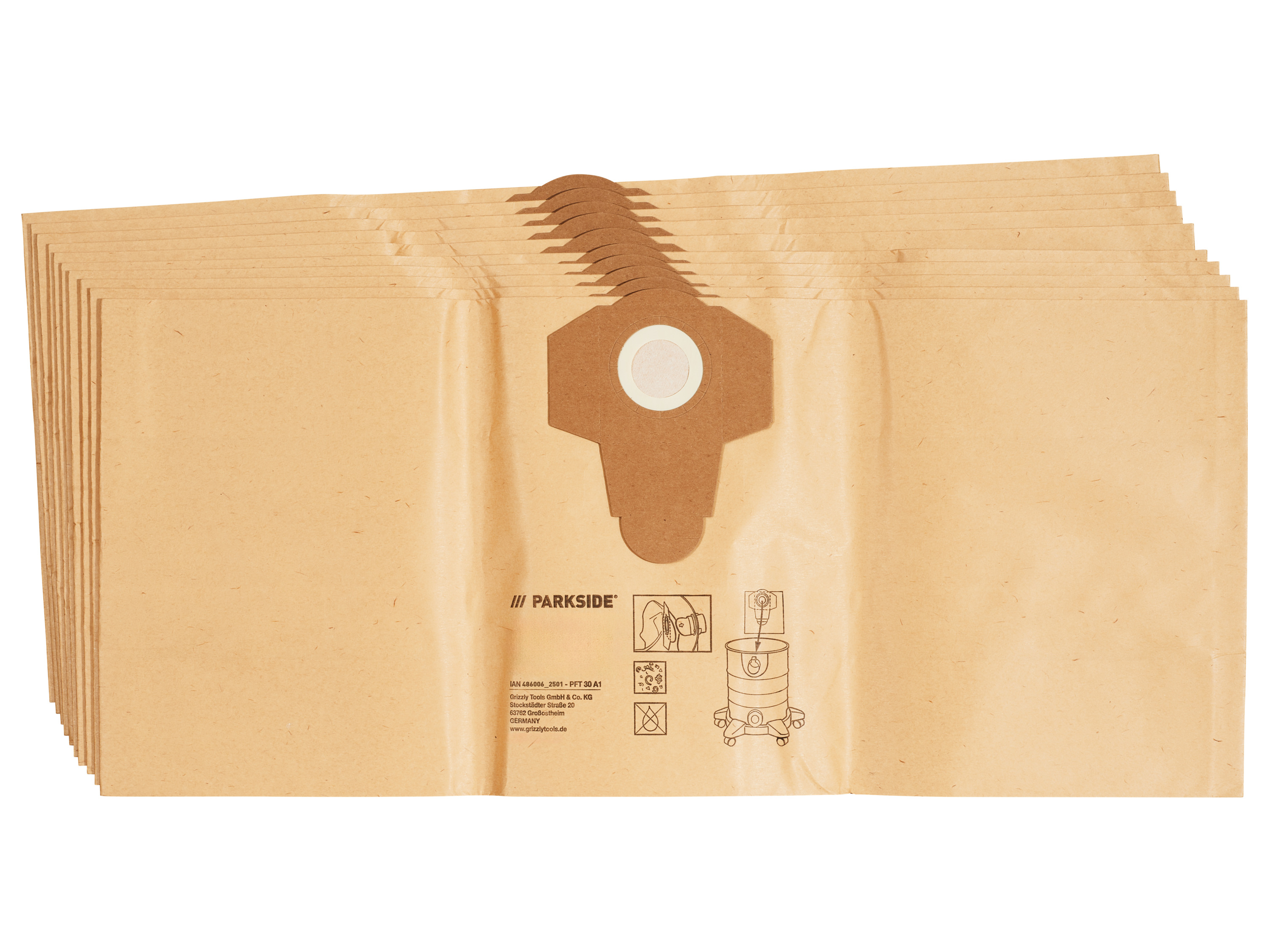 Parkside® Filtrační sáčky PFT 30 A1 / Filtrační sáčky z netkané textilie Pvft 30 A1 / Filtrační sáčky Pfbw 30 A1 (filtrační sáčky, 10 kusů)