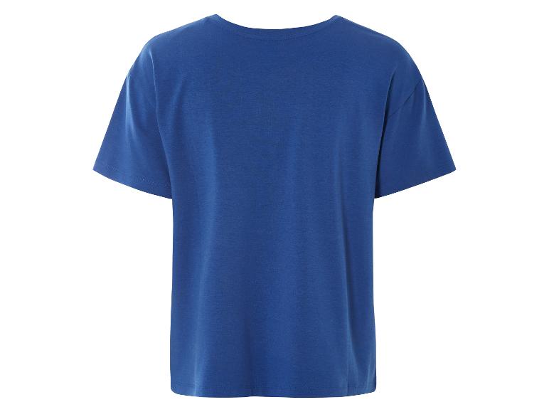 Krátké modré tričko, zadní strana.