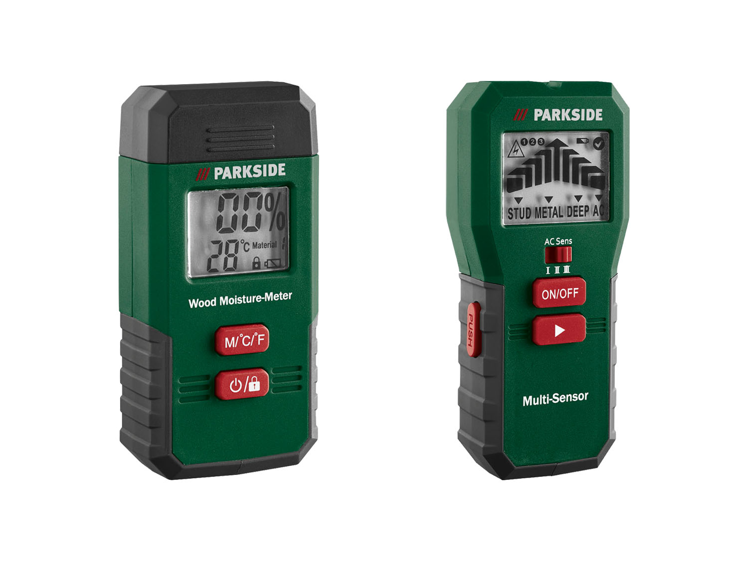 PARKSIDE® Multifunkční detektor / Měřič vlhkosti PMSHM 2 A3