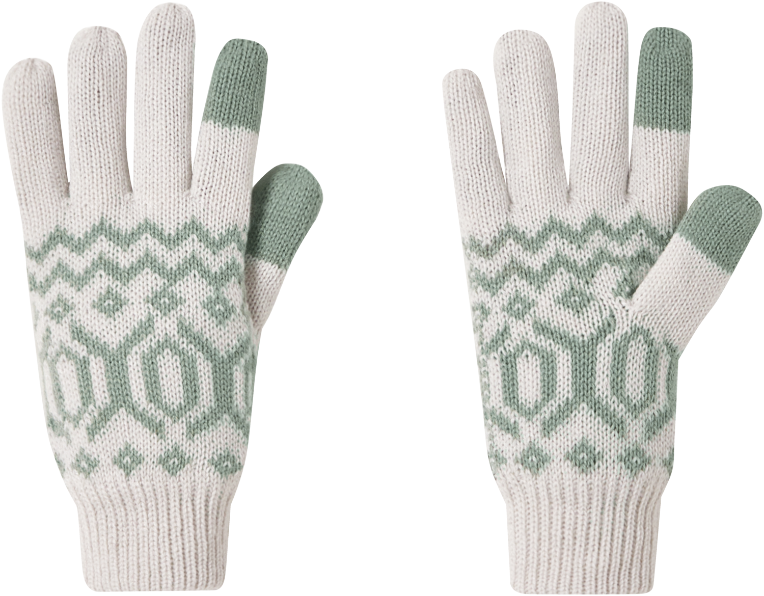Esmara® Dámské pletené rukavice (zelená/béžová)