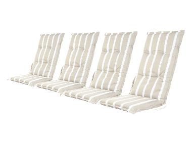 Sada potahů na křeslo Valencia/Miami, 120 x 50 x 8 cm, 4dílná, pruhy/béžová