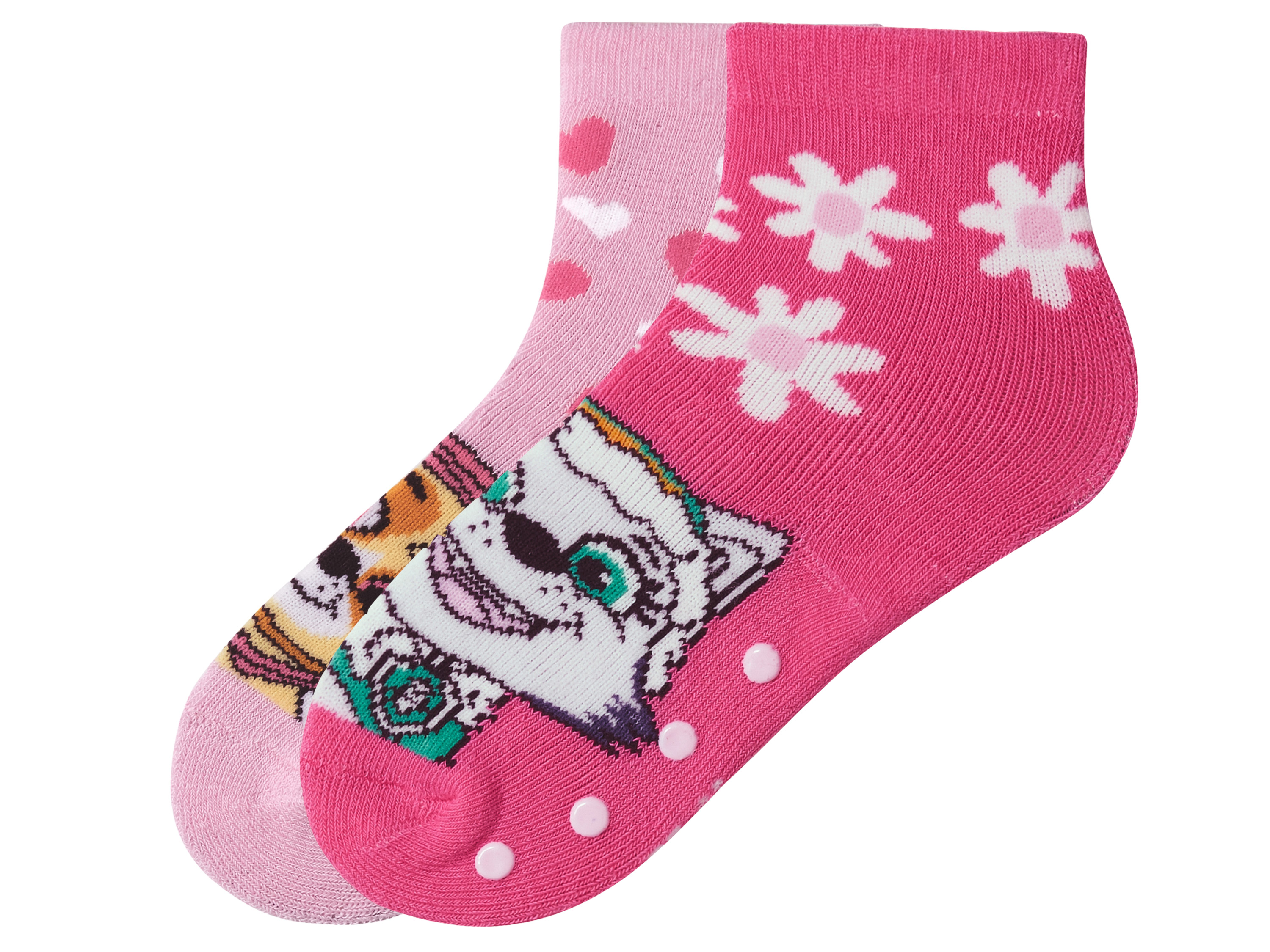 Dívčí termo ponožky, 2 páry (světle růžová / růžová, 23/26)