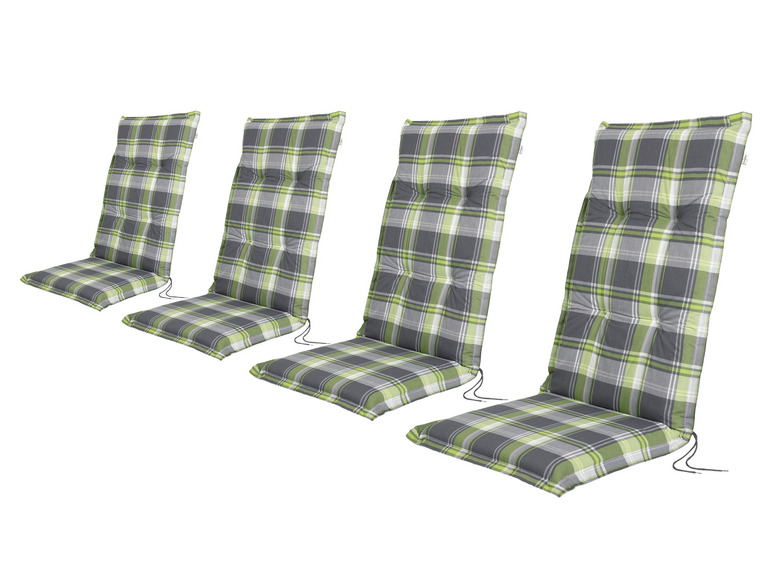  Zobrazit na celou obrazovku LIVARNO home Sada potahů na židli / křeslo Valencia, 120 x 50 x 8 cm, 4dílná, káro/zelená - Obrázek 1
