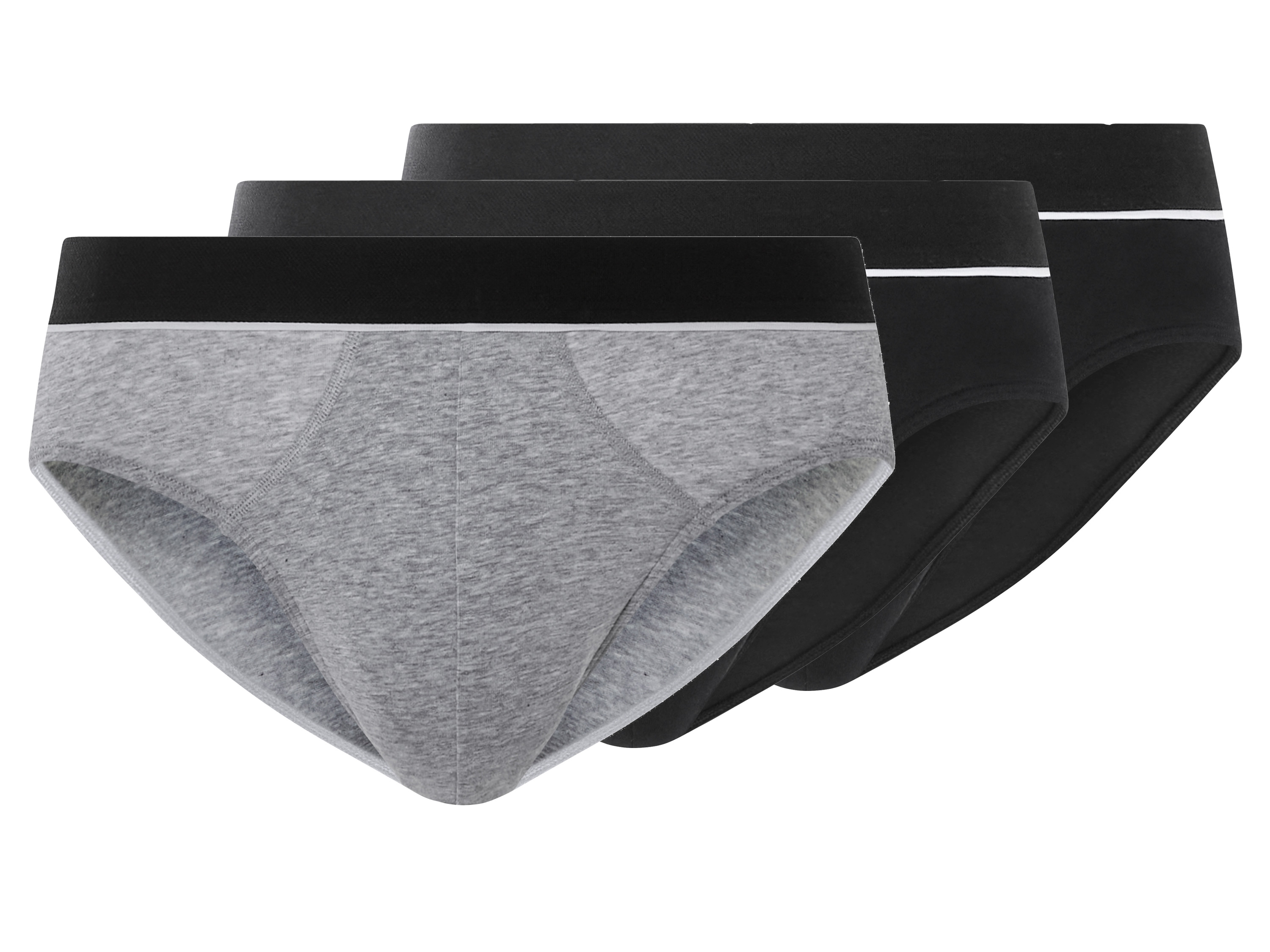 esmara Men Pánské slipy s BIO bavlnou, 3 kusy (černá/šedá, 5/M)