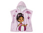 Růžový župan s kapucí s motivem Gabby's Dollhouse.
