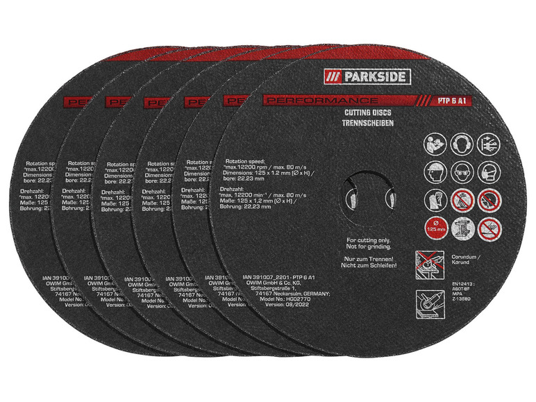  Zobrazit na celou obrazovku PARKSIDE PERFORMANCE® Řezný kotouč PTP 6 A1 / Hrubovací kotouč PSSP 2 A1 - Obrázek 6