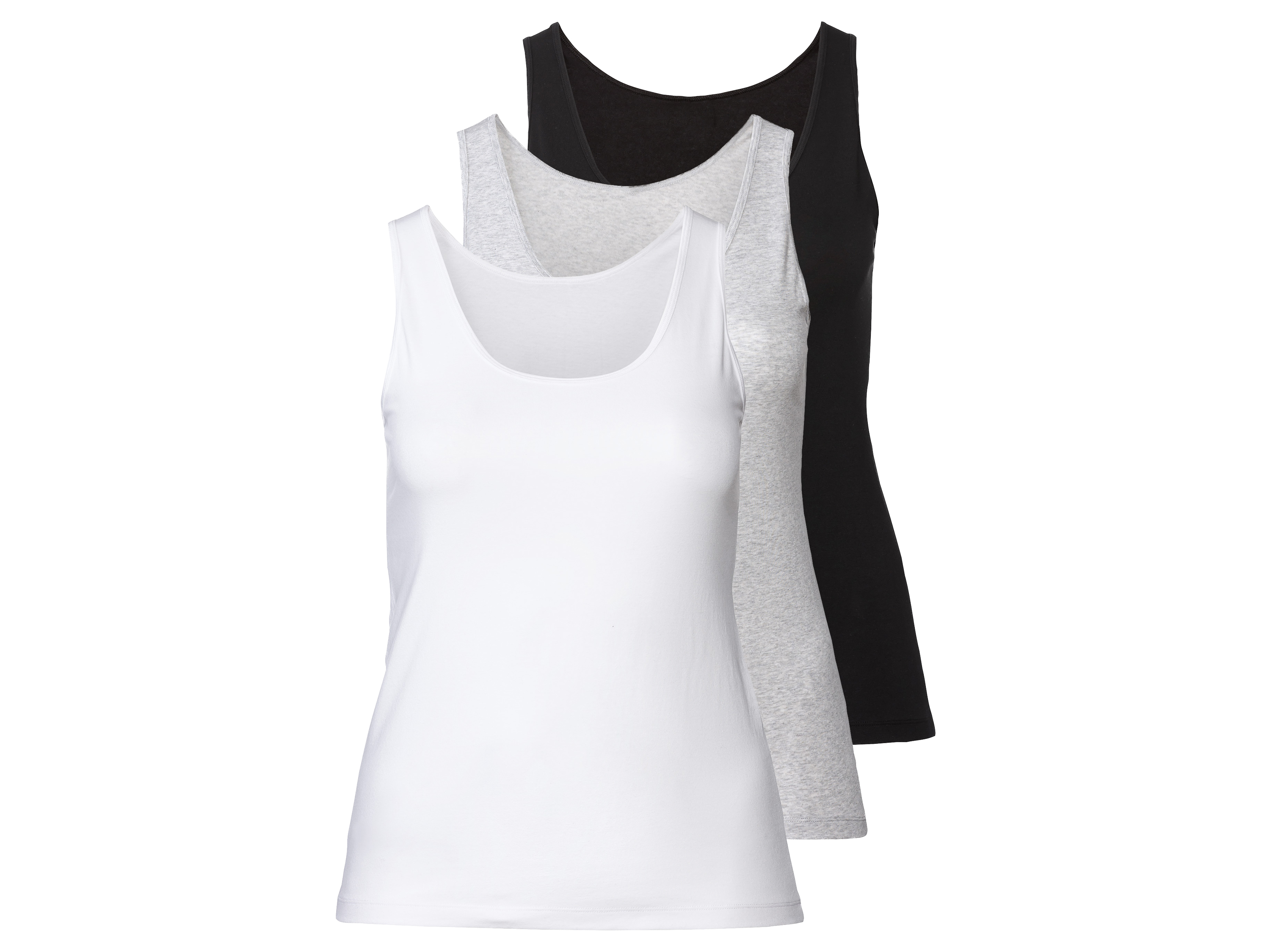 esmara® Dámské tílko Xxl, 3 kusy (3Xl(56/58), černá / světle šedá / bílá)
