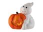 Halloweenská dekorace duch s rozsvícenou dýní