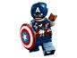 LEGO minifigurka Captain America s jeho ikonickým štítem.
