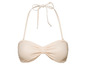 Béžový bandeau bikinový top s mašlí.