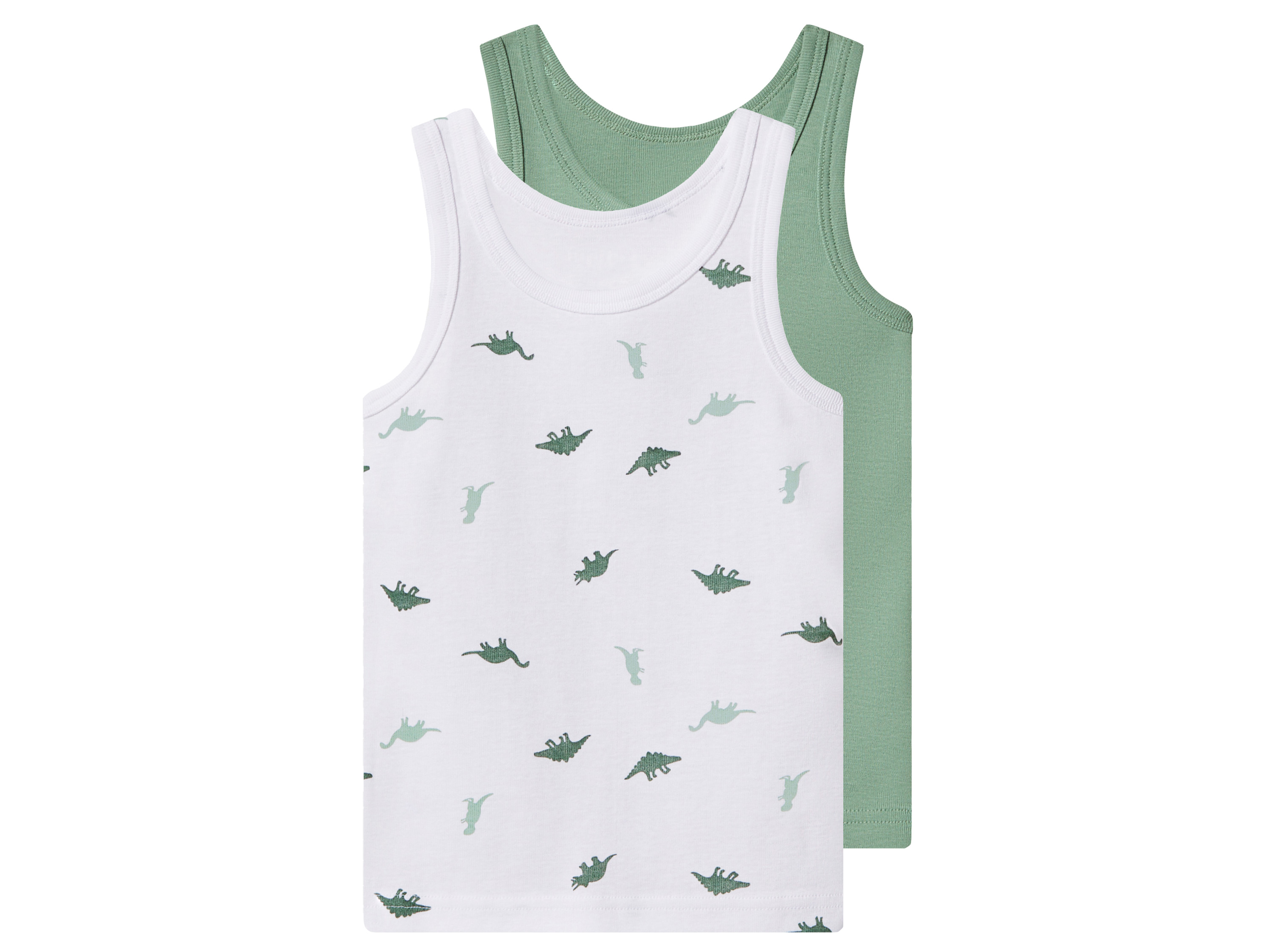 lupilu® Chlapecký nátělník, 2 kusy (zelená/bílá, 122/128)