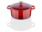 Červený litinový hrnec s pokličkou.