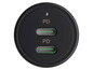 Černá nabíjecí stanice se dvěma USB-C porty s technologií PD.