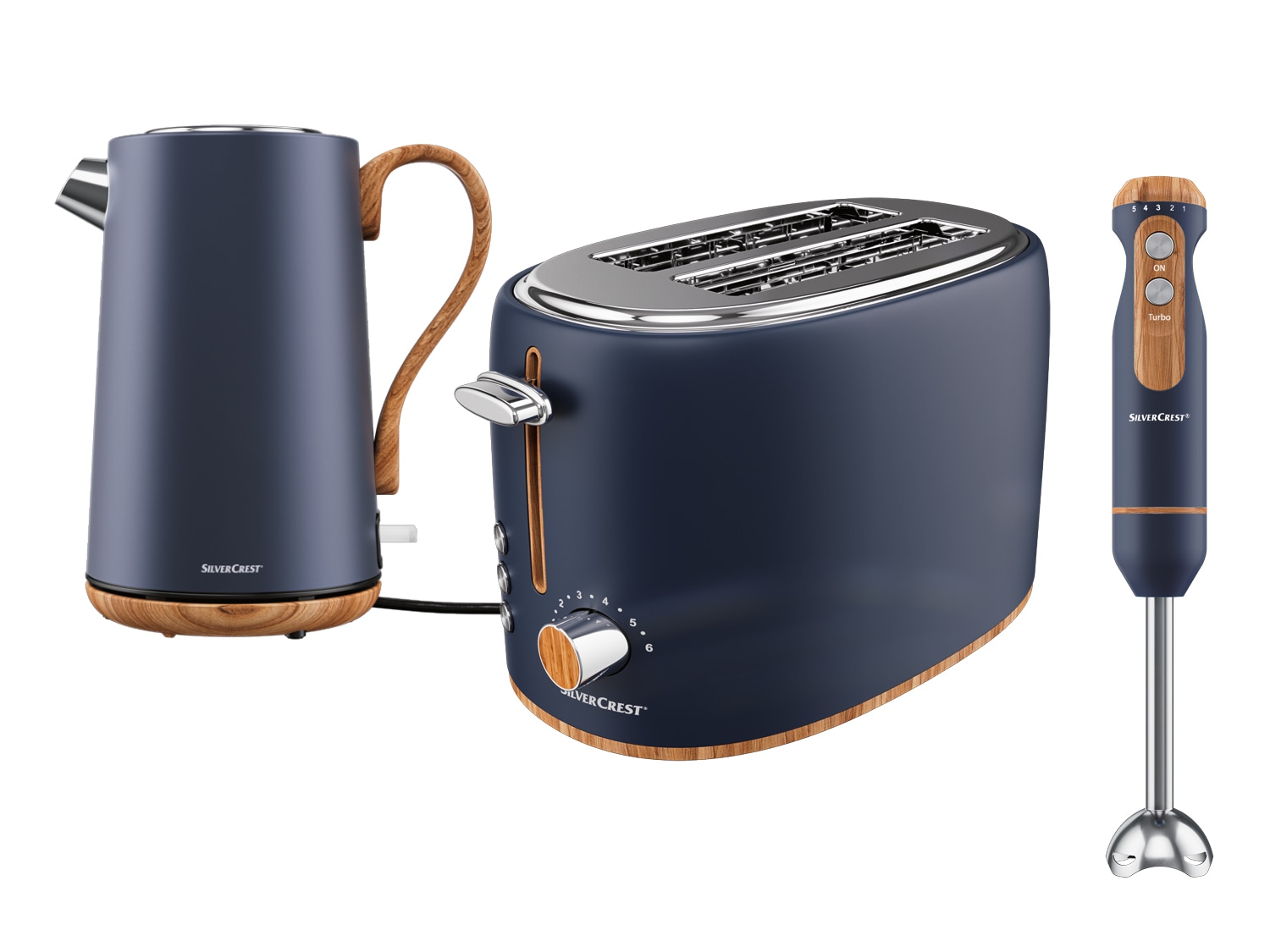 SILVERCREST® Sada kuchyňských spotřebičů SH23, 3dílná, modrá