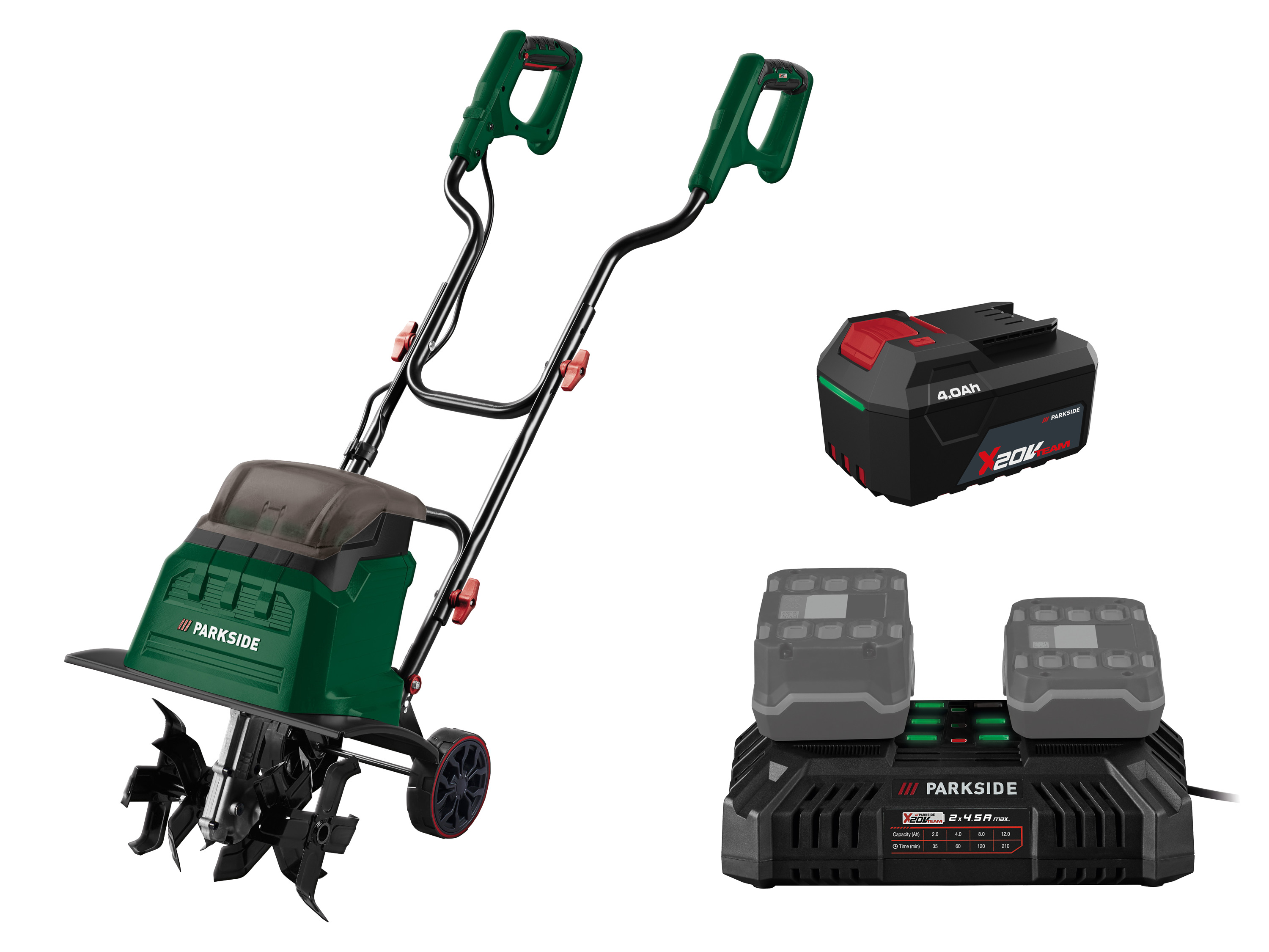 Parkside® Aku kultivátor Pabh B2, 2x 4 Ah