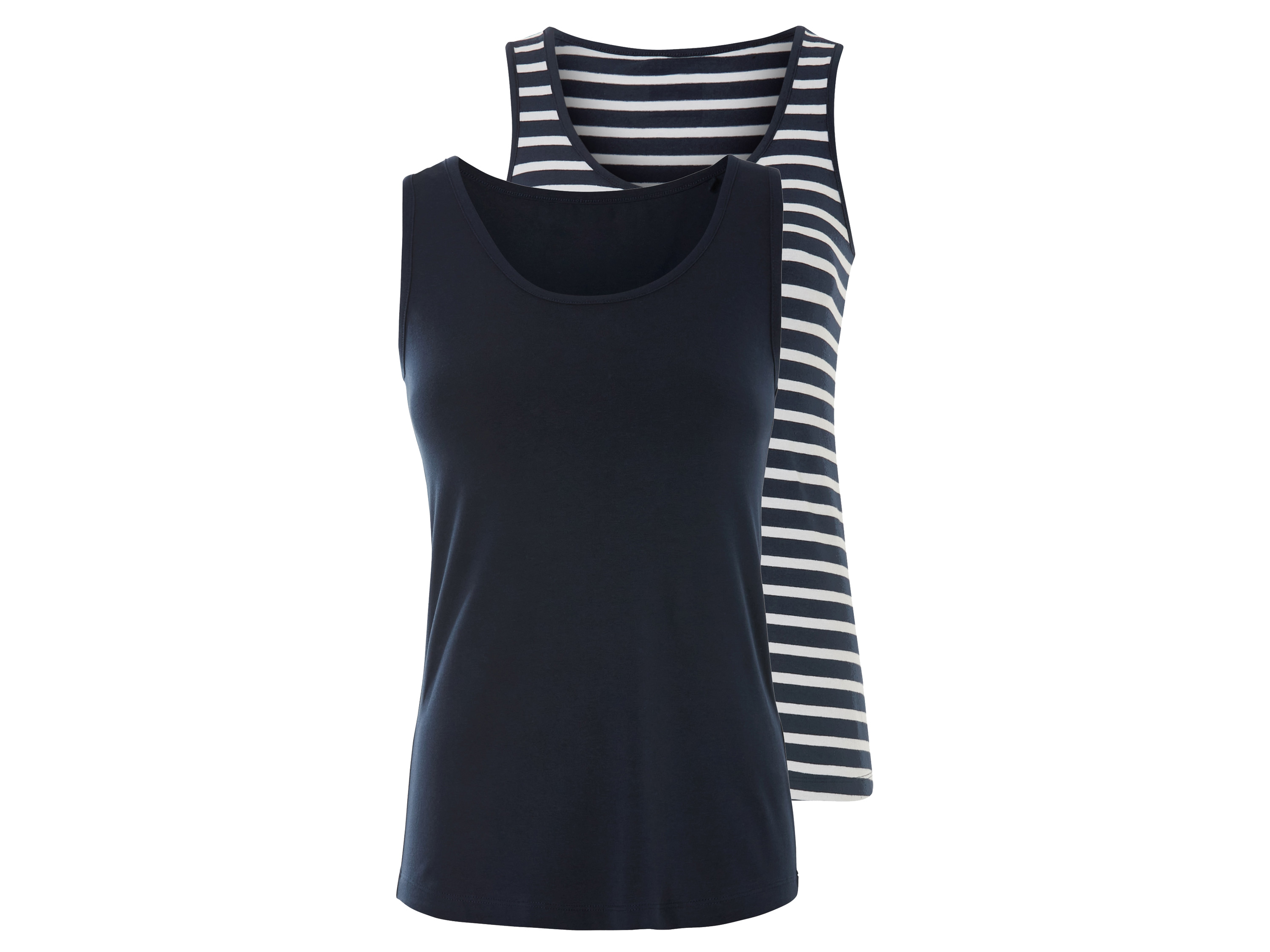 esmara® Dámské tílko s BIO bavlnou, 2 kusy (navy modrá, Xs(32/34))