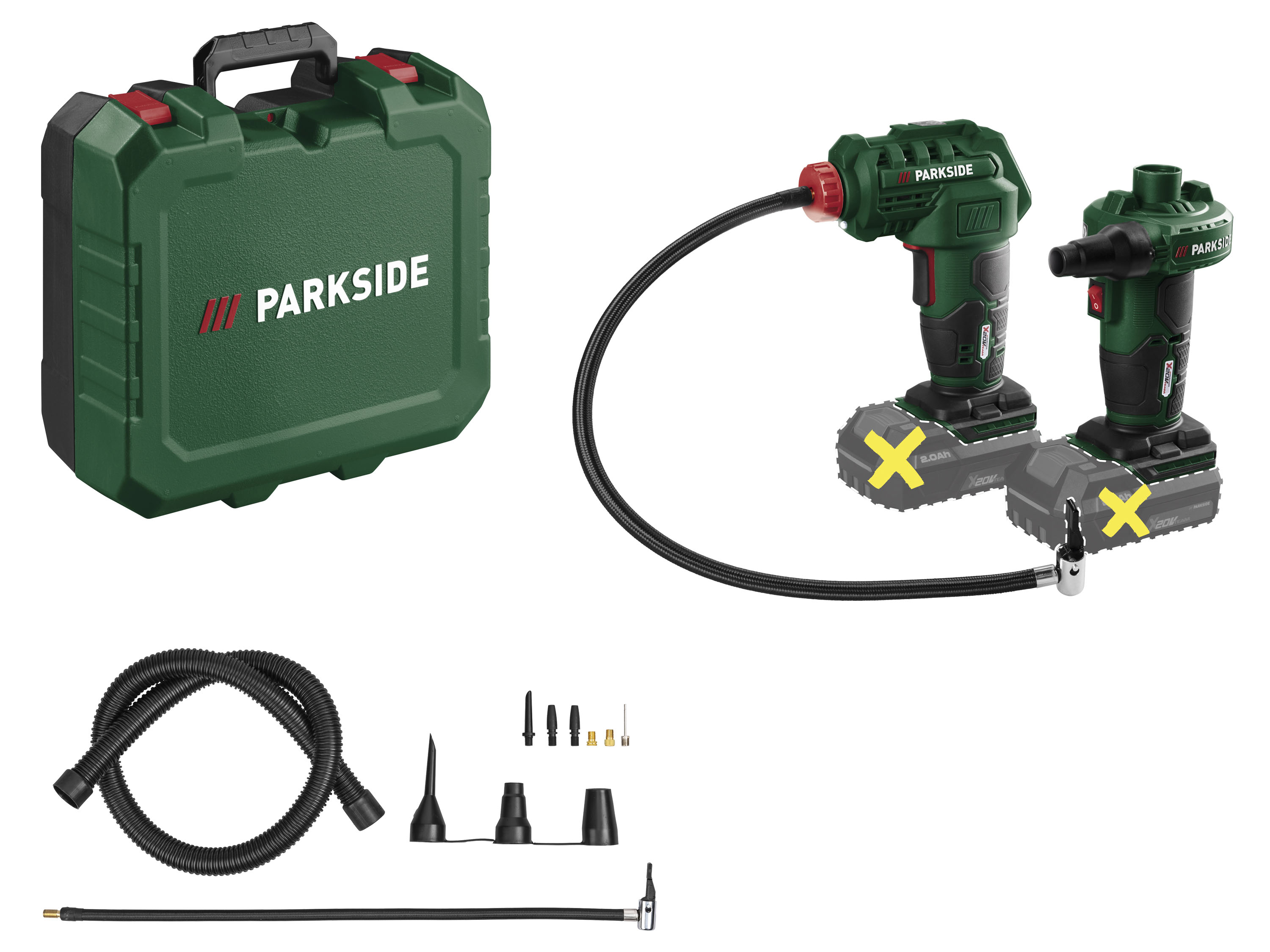 ParksideÂ® Aku pumpa Palp 20-Li C3 + aku kompresor PAK 20-Li C3 â€“ bez akumulĂˇtoru a nabĂ­jeÄŤky