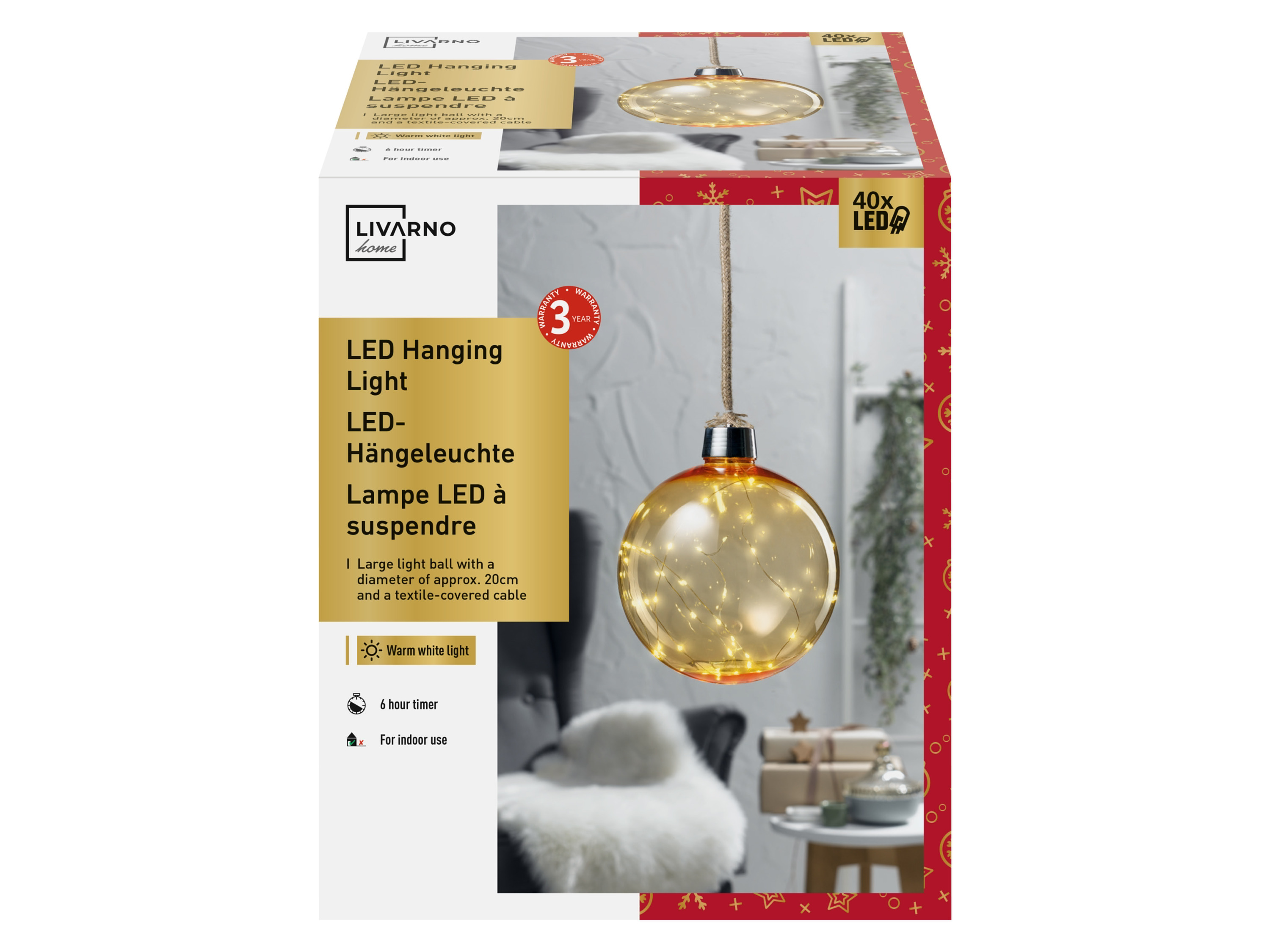 Livarno home Světelný LED řetěz / LED svítidlo ve tvaru pampelišky / Závěsné LED svítidlo (závěsné LED svítidlo)