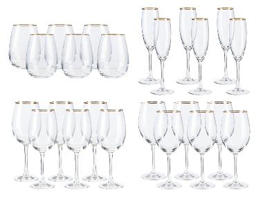 LIVARNO home Sada sklenic se zlatým okrajem, 6dílná