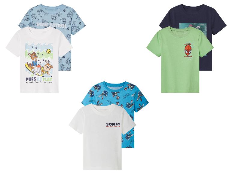 Dětské trička: Paw Patrol, Spider-Man, Sonic.