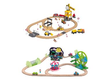 Playtive Dřevěná železnice Zábavní park / Staveniště