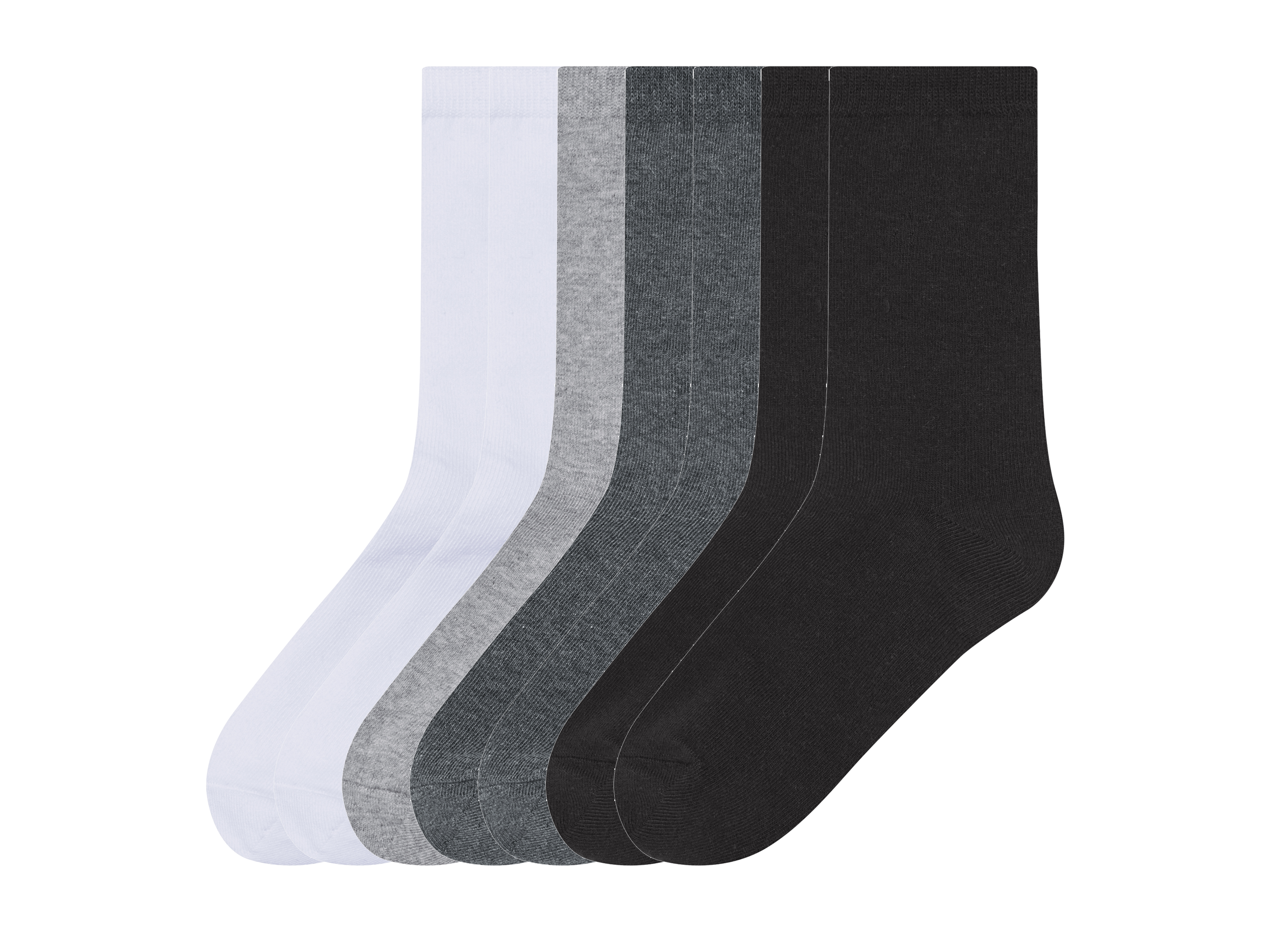 esmara® Chlapecké ponožky, 7 párů (bílá / šedá / tmavě šedá / černá, 39/42)