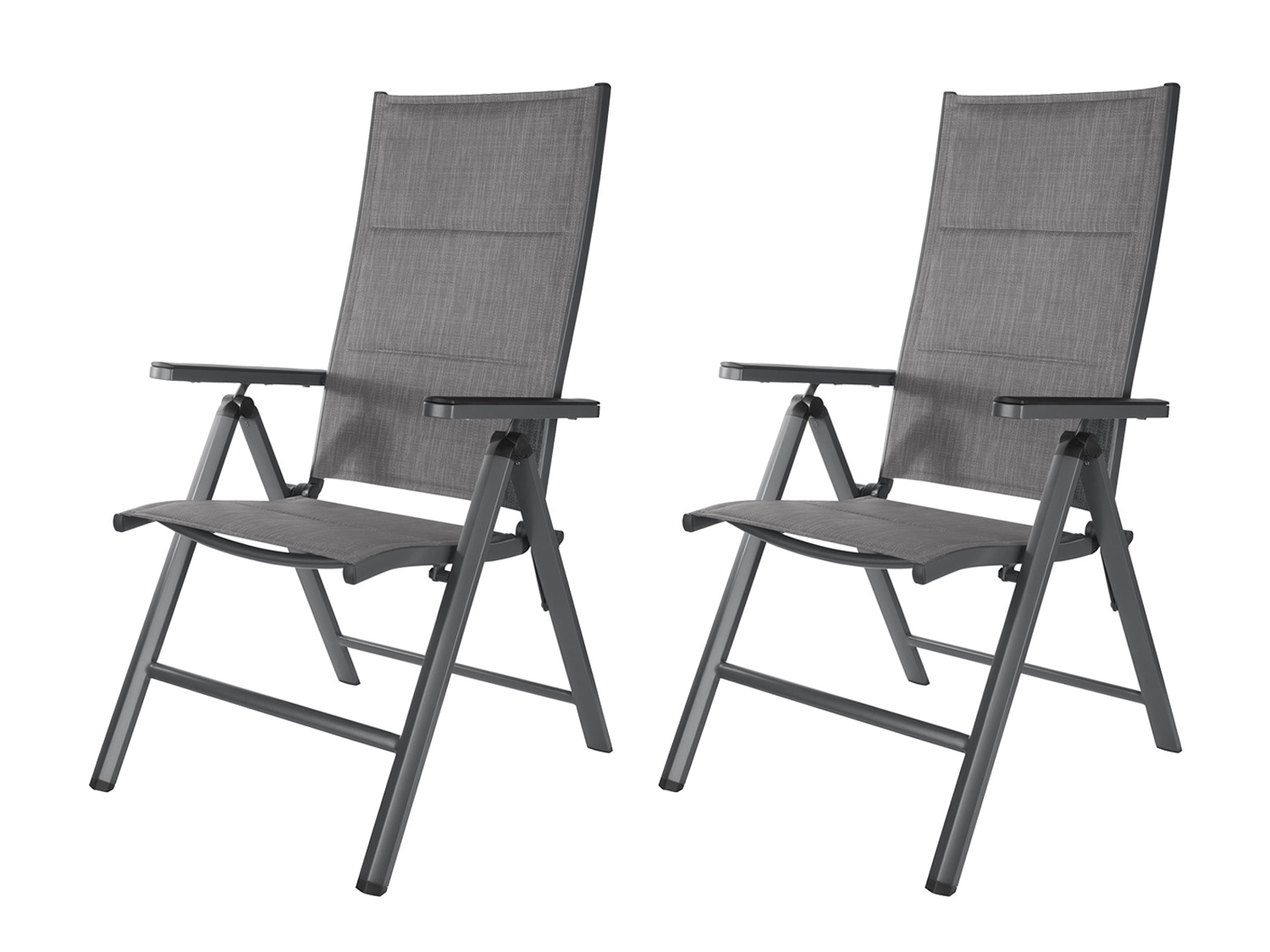 Livarno home Hliníkové polohovací křeslo Toronto, antracitová, 2 kusy