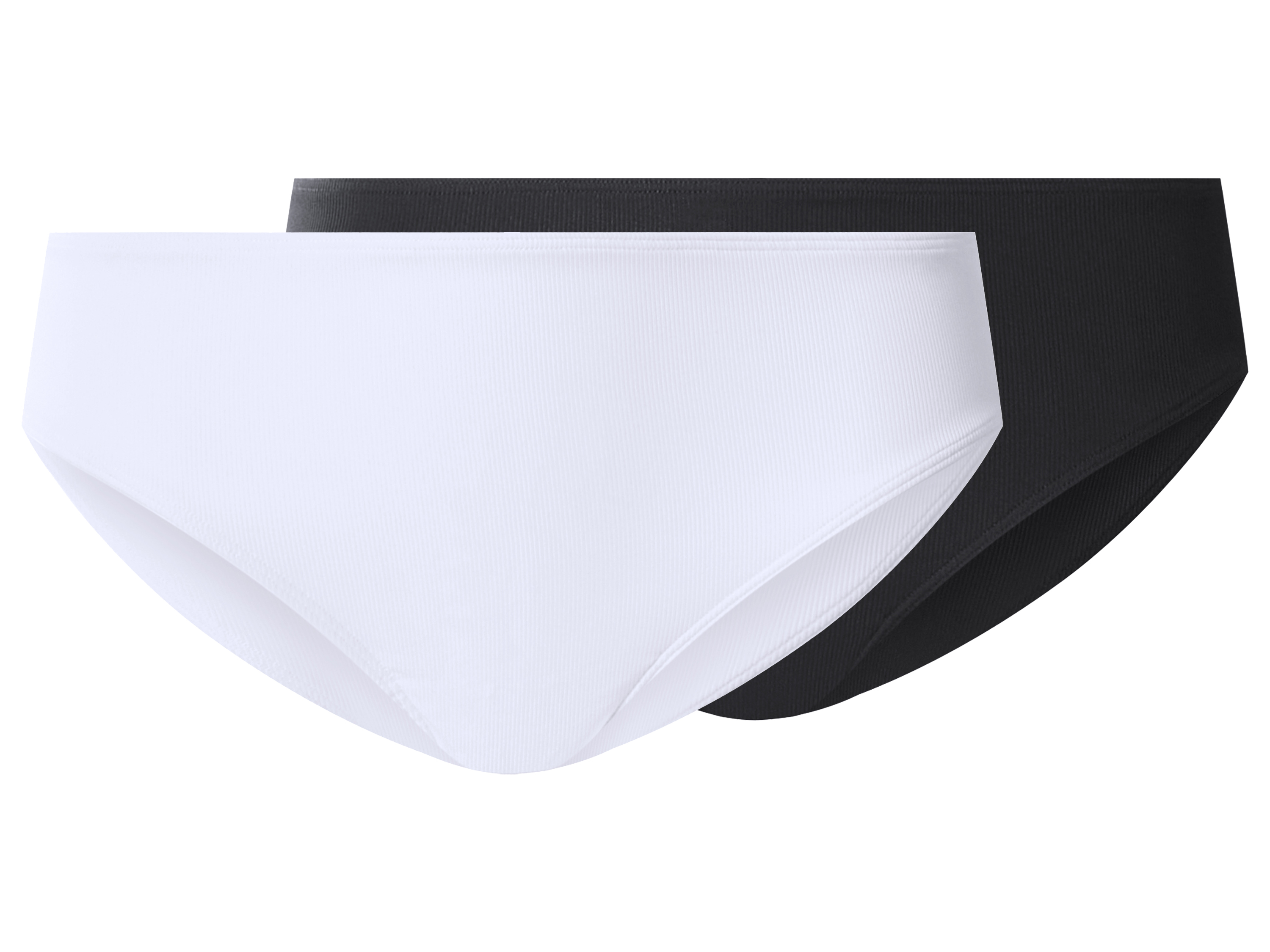 esmara® Dámské vroubkované kalhotky, 2 kusy (černá/bílá, L(44/46))